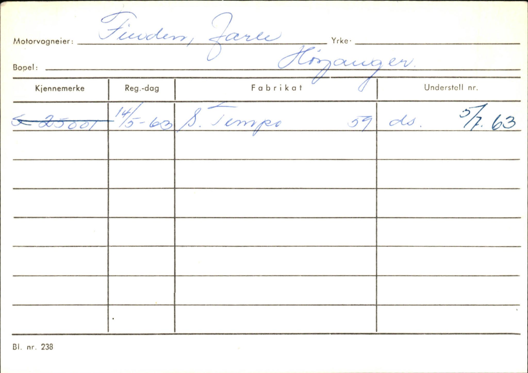 Statens vegvesen, Sogn og Fjordane vegkontor, SAB/A-5301/4/F/L0130: Eigarregister Eid T-Å. Høyanger A-O, 1945-1975, p. 981