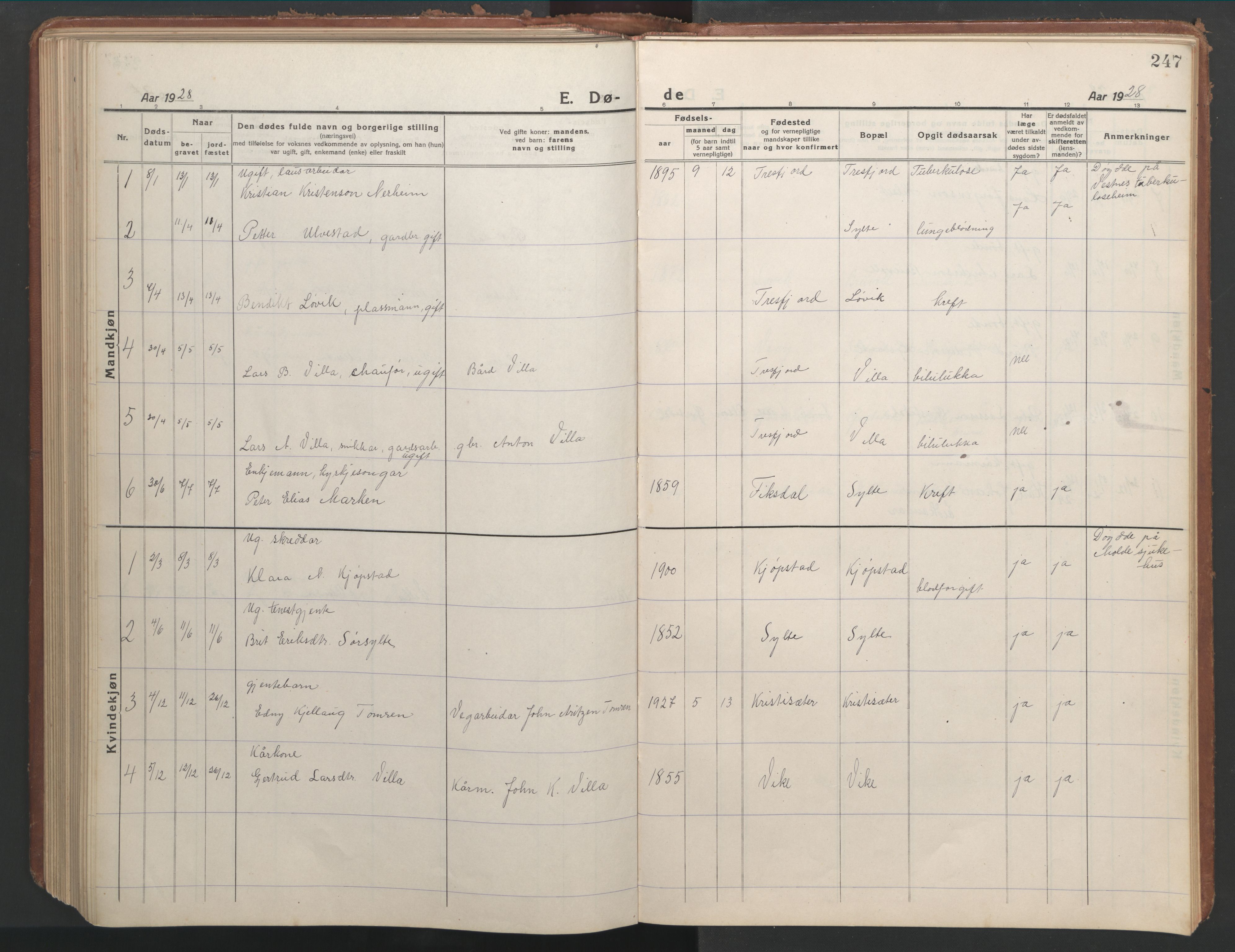 Ministerialprotokoller, klokkerbøker og fødselsregistre - Møre og Romsdal, SAT/A-1454/541/L0548: Parish register (copy) no. 541C03, 1921-1960, p. 247