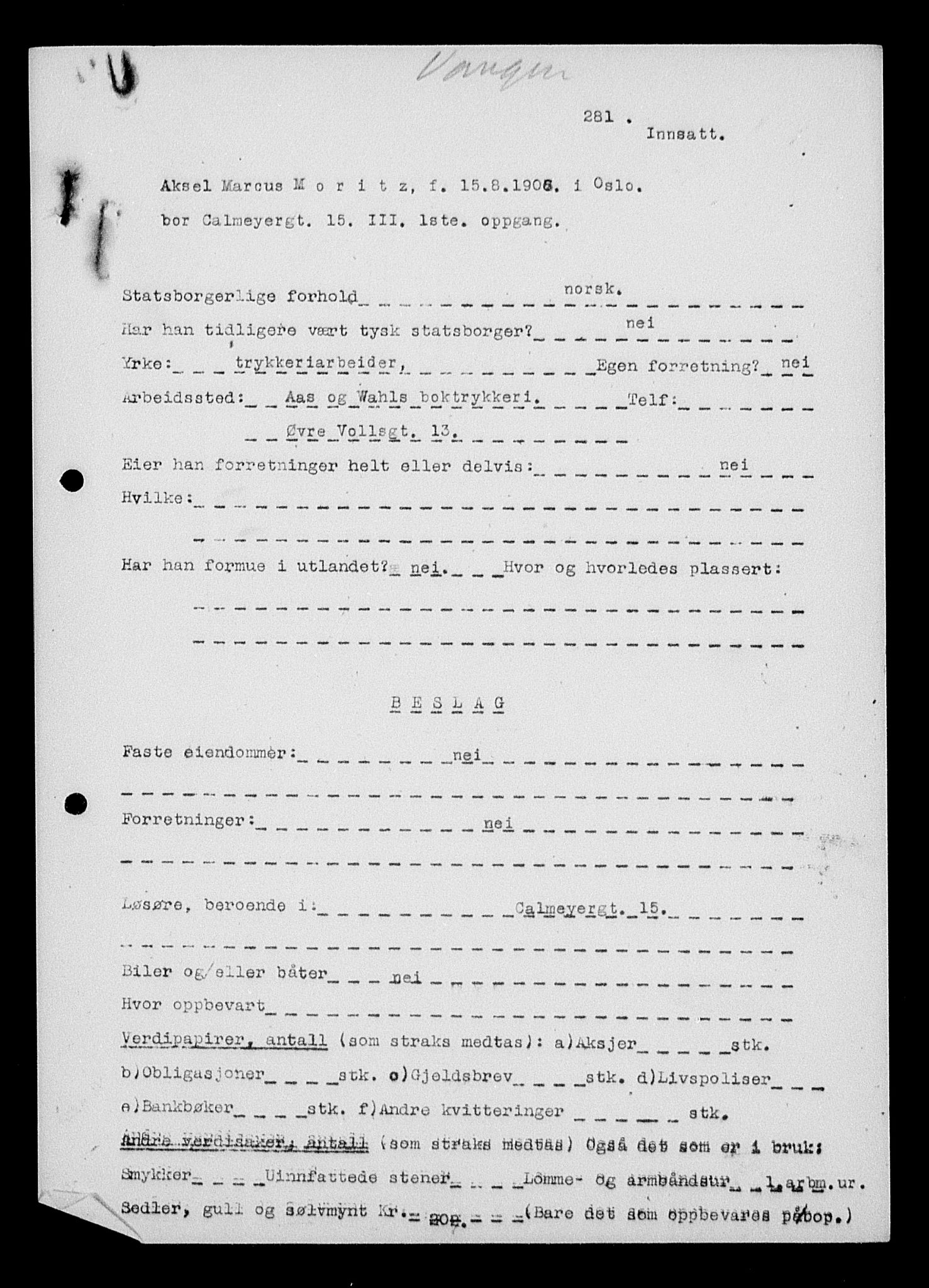 Justisdepartementet, Tilbakeføringskontoret for inndratte formuer, AV/RA-S-1564/H/Hc/Hcc/L0966: --, 1945-1947, p. 66