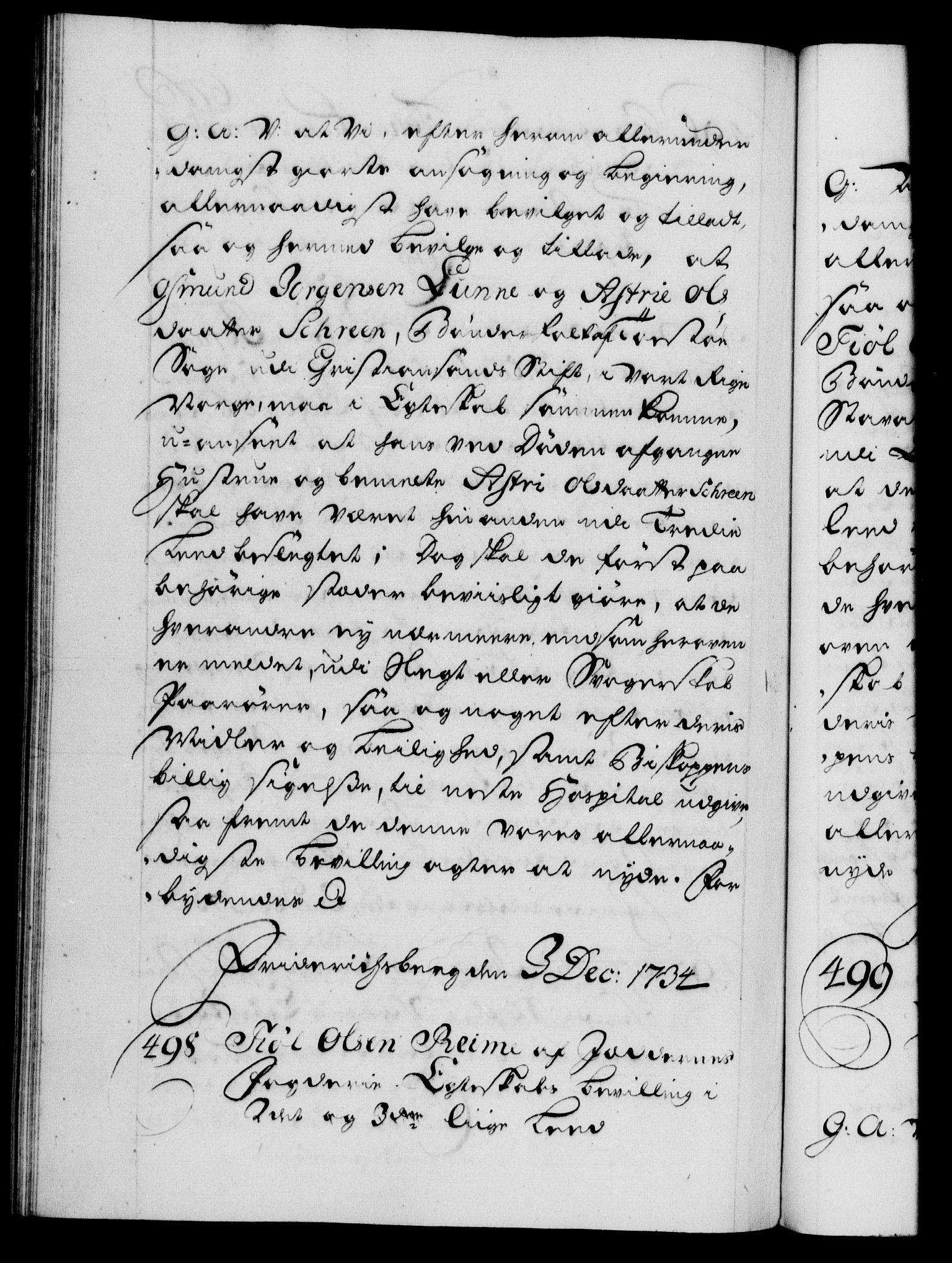 Danske Kanselli 1572-1799, AV/RA-EA-3023/F/Fc/Fca/Fcaa/L0028: Norske registre, 1733-1734, p. 677b
