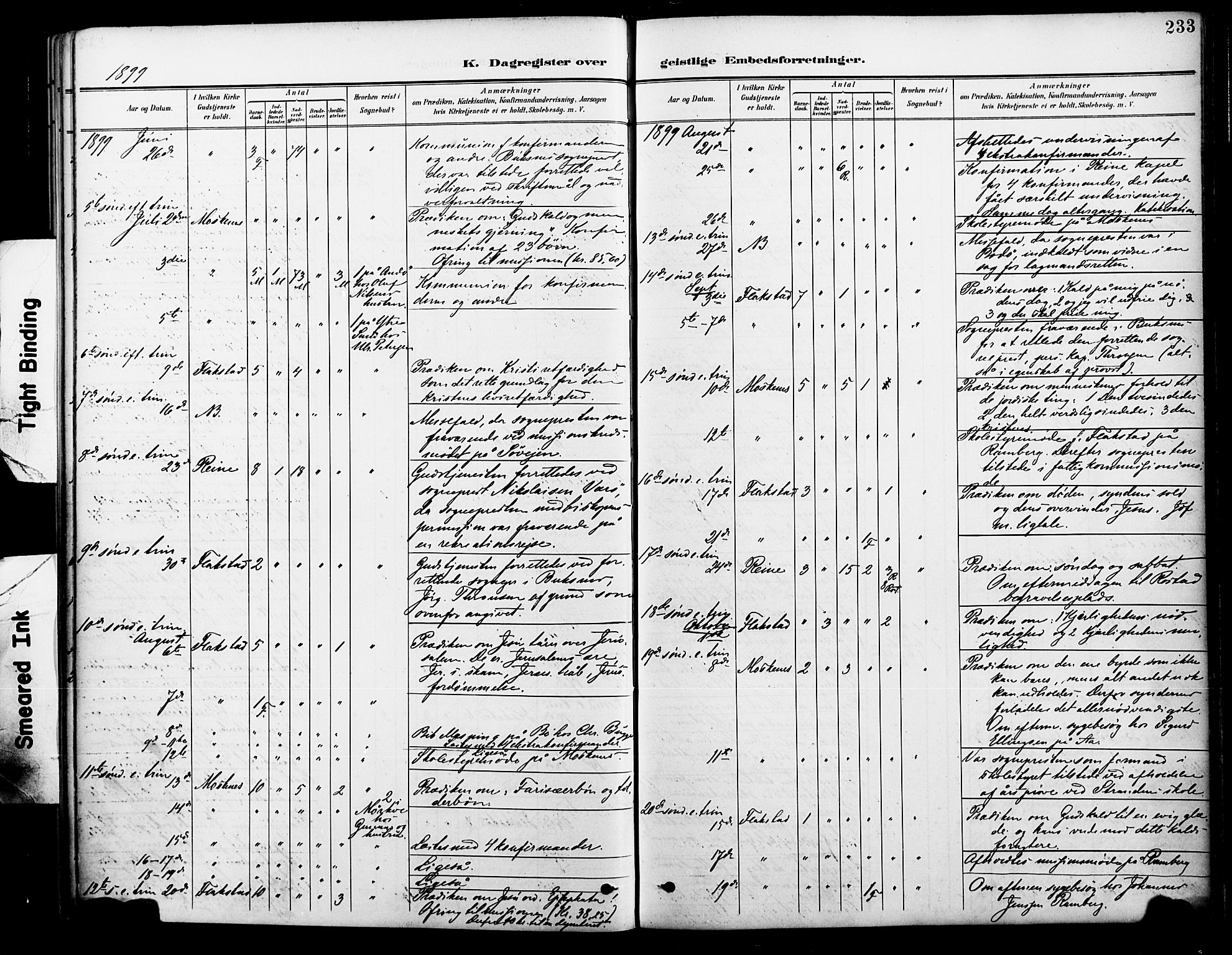 Ministerialprotokoller, klokkerbøker og fødselsregistre - Nordland, AV/SAT-A-1459/885/L1205: Parish register (official) no. 885A06, 1892-1905, p. 233