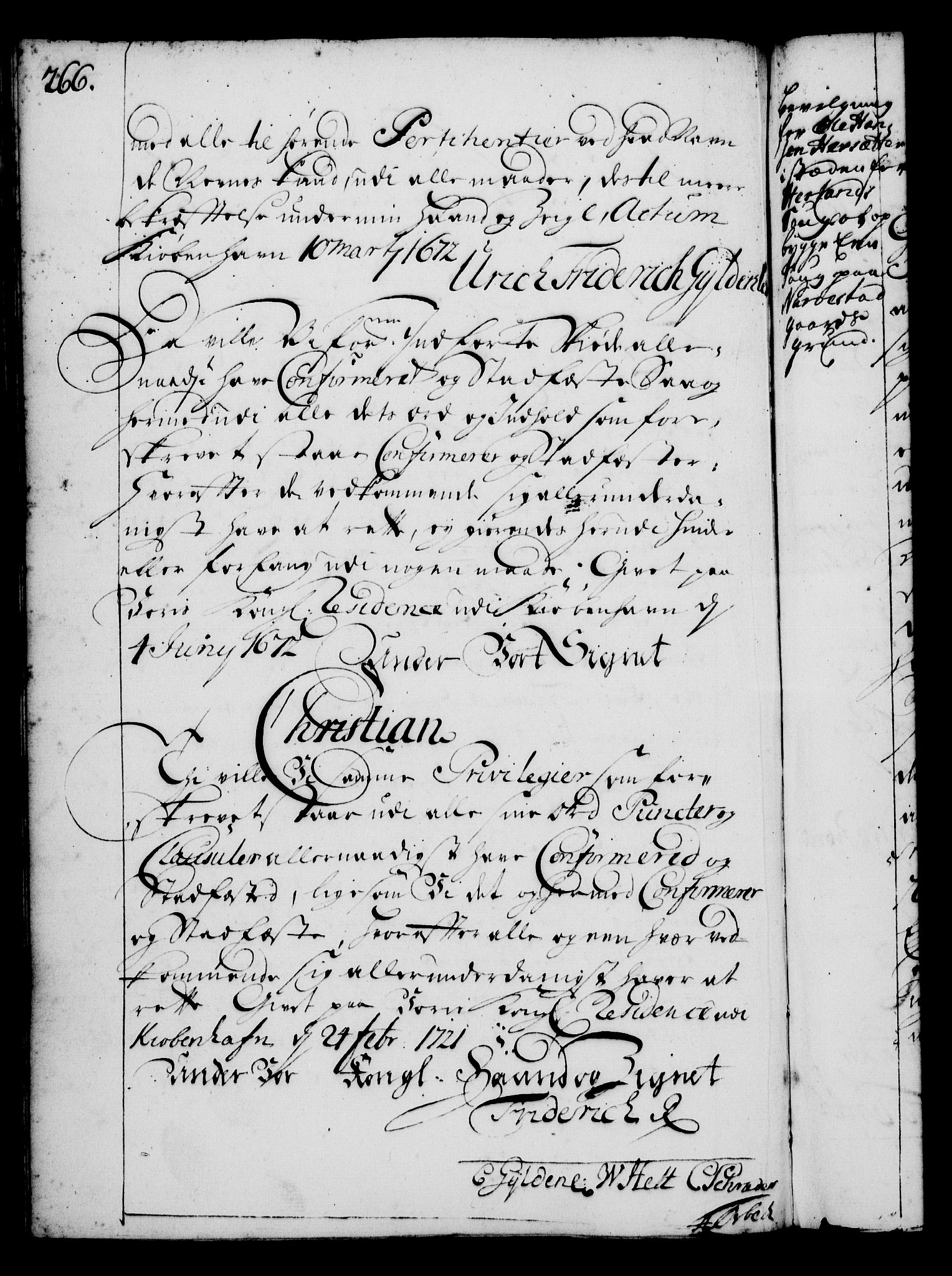 Rentekammeret, Kammerkanselliet, RA/EA-3111/G/Gg/Gga/L0001: Norsk ekspedisjonsprotokoll med register (merket RK 53.1), 1720-1723, p. 266