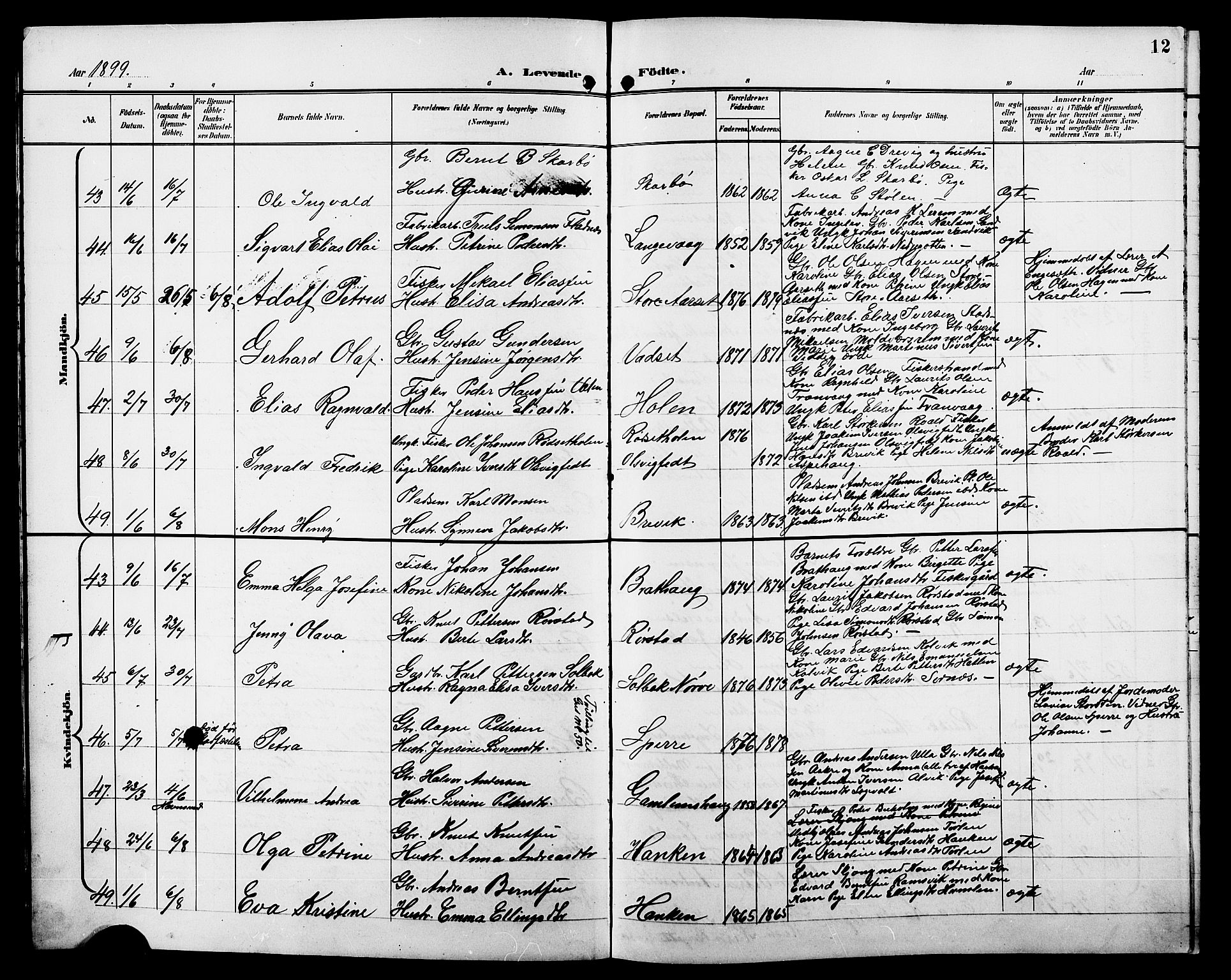 Ministerialprotokoller, klokkerbøker og fødselsregistre - Møre og Romsdal, AV/SAT-A-1454/528/L0432: Parish register (copy) no. 528C13, 1898-1918, p. 12