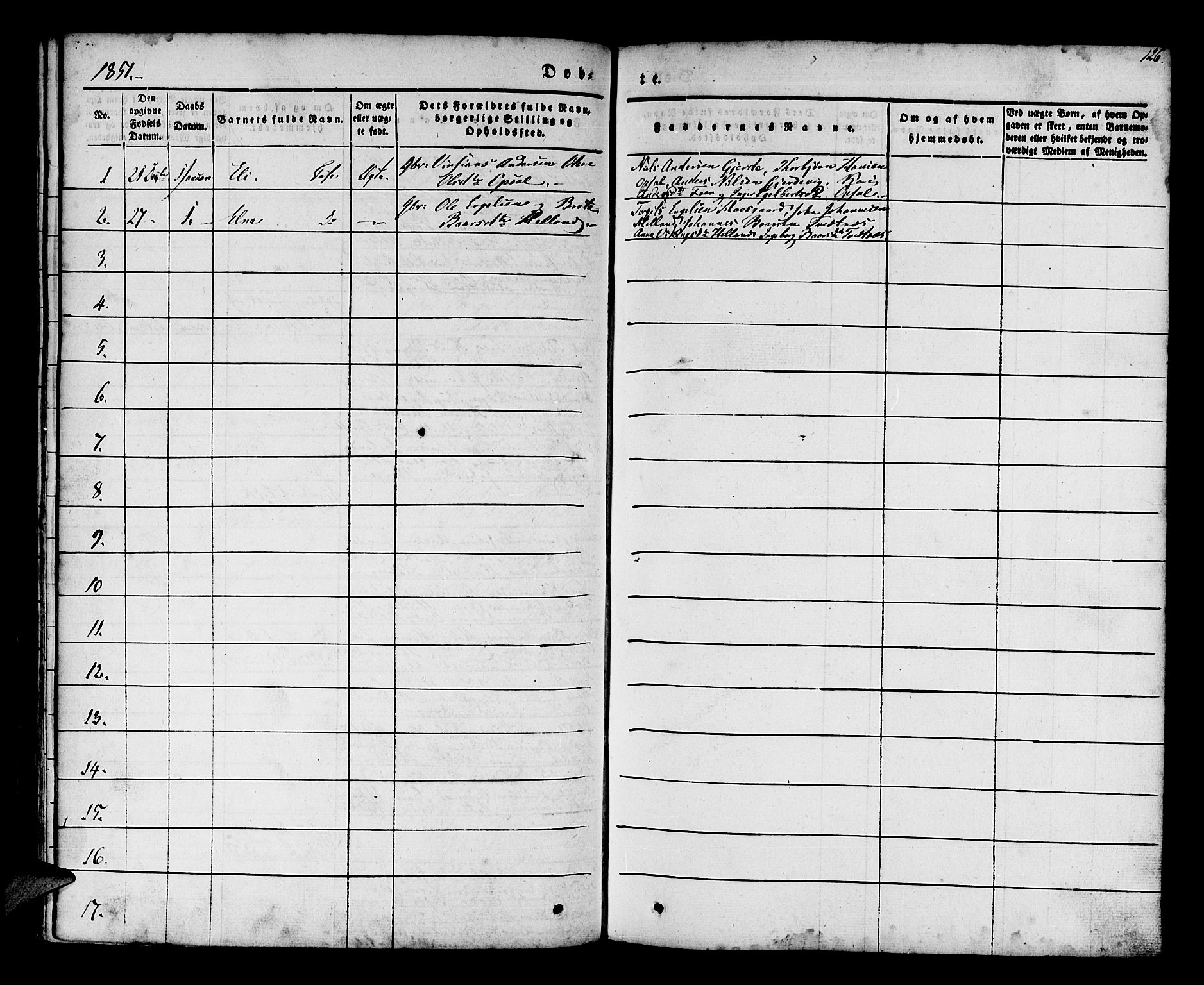 Os sokneprestembete, SAB/A-99929: Parish register (official) no. A 15, 1839-1851, p. 126