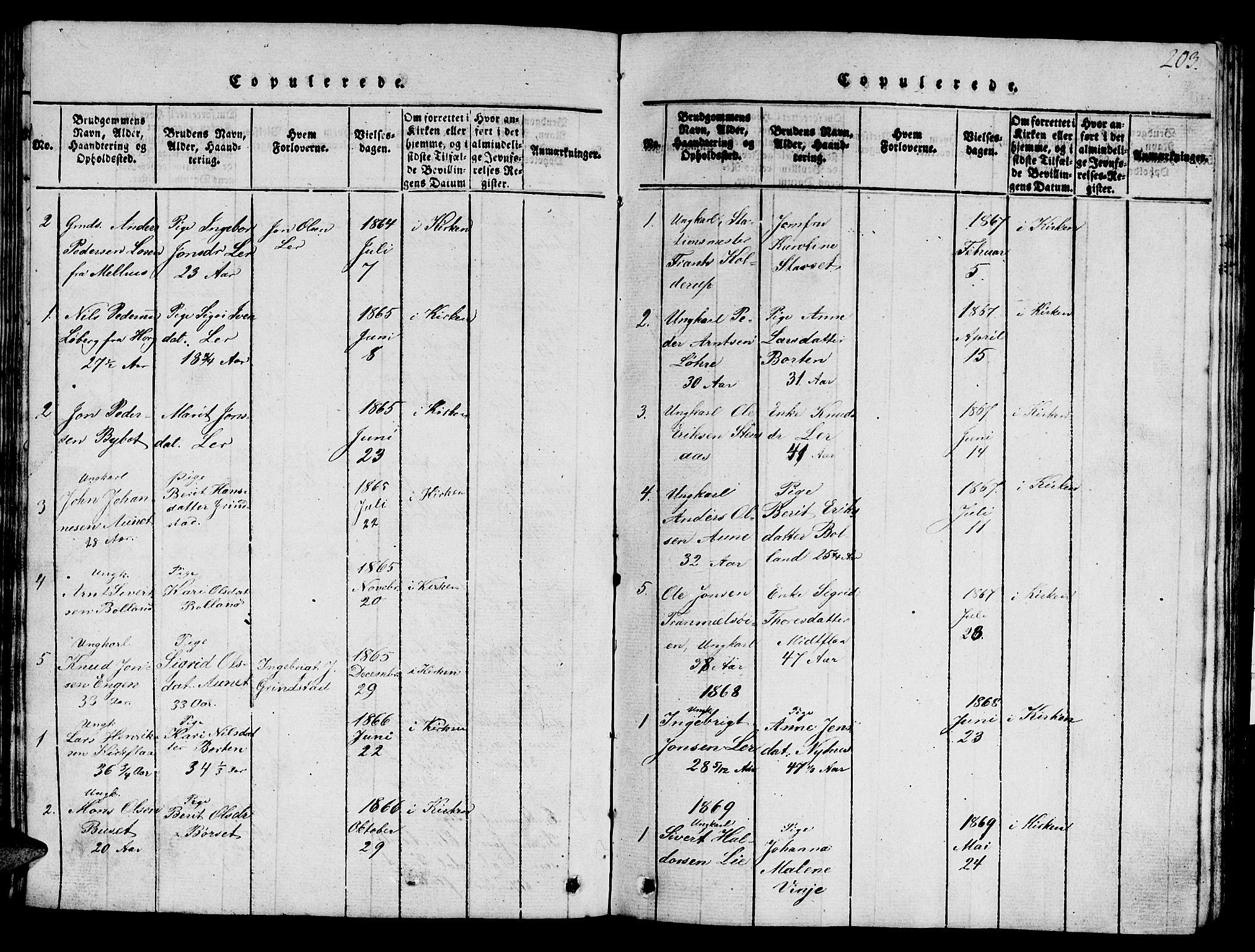 Ministerialprotokoller, klokkerbøker og fødselsregistre - Sør-Trøndelag, SAT/A-1456/693/L1121: Parish register (copy) no. 693C02, 1816-1869, p. 203