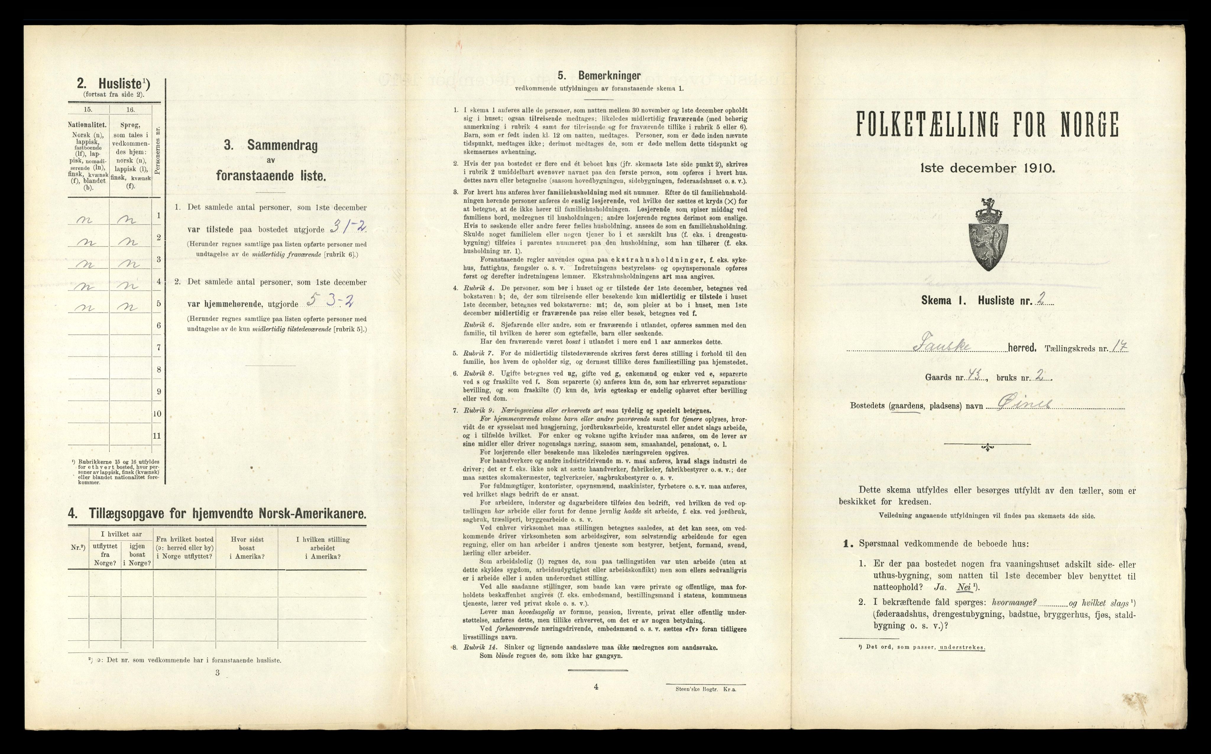 RA, 1910 census for Fauske, 1910, p. 1046