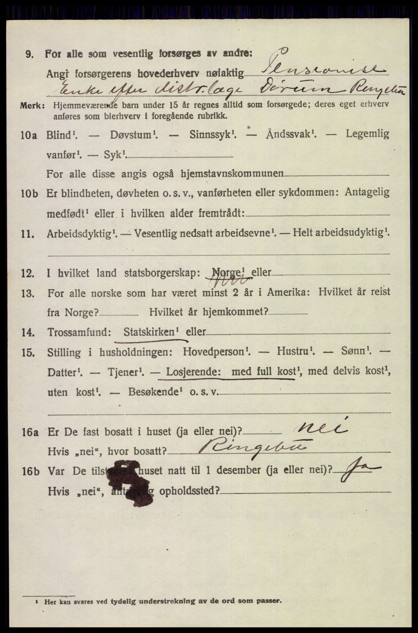 SAH, 1920 census for Elverum, 1920, p. 14891