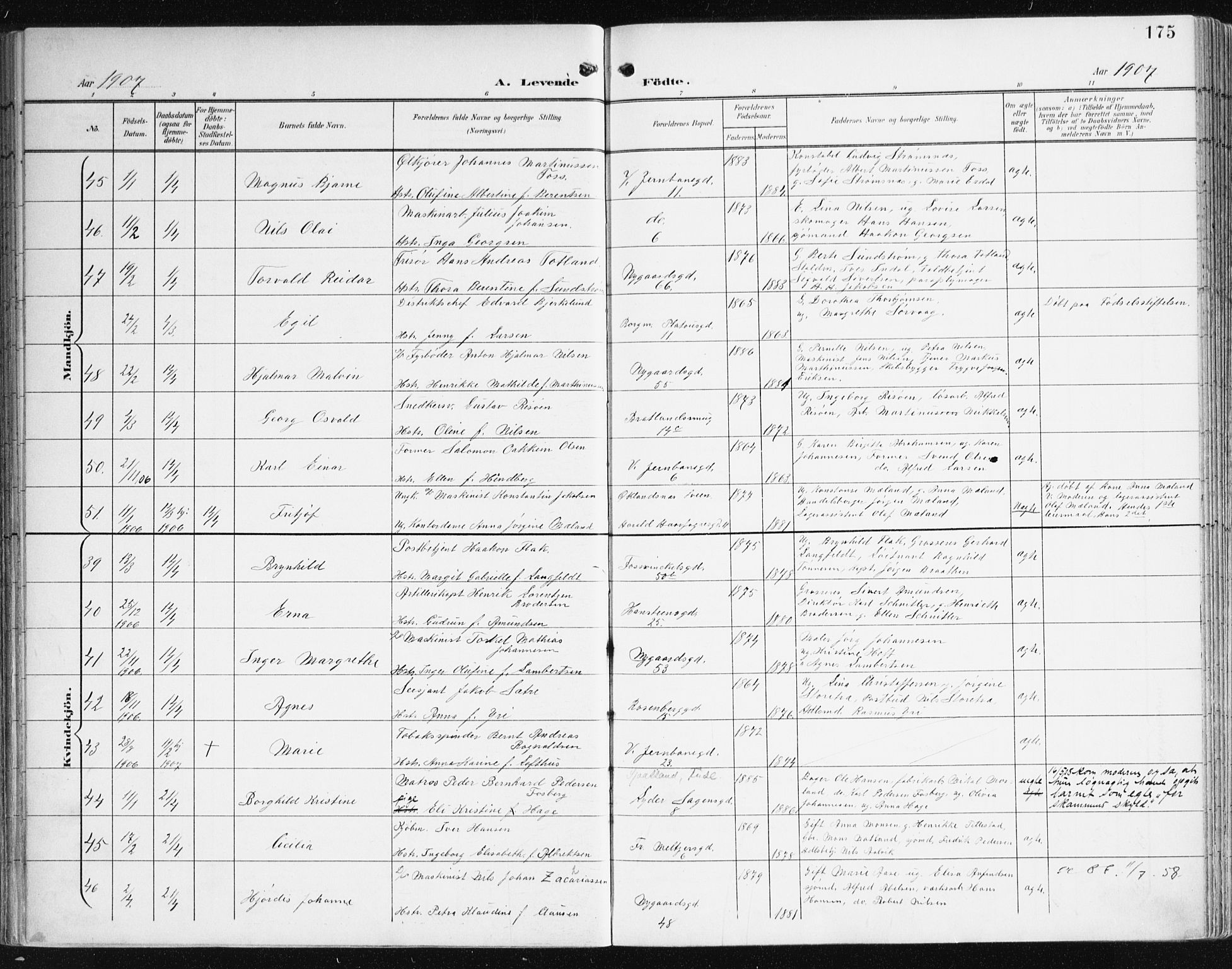 Johanneskirken sokneprestembete, AV/SAB-A-76001/H/Haa/L0002: Parish register (official) no. A 2, 1900-1912, p. 175