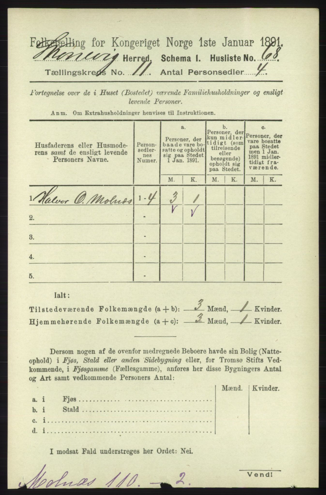 RA, 1891 census for 1212 Skånevik, 1891, p. 3319