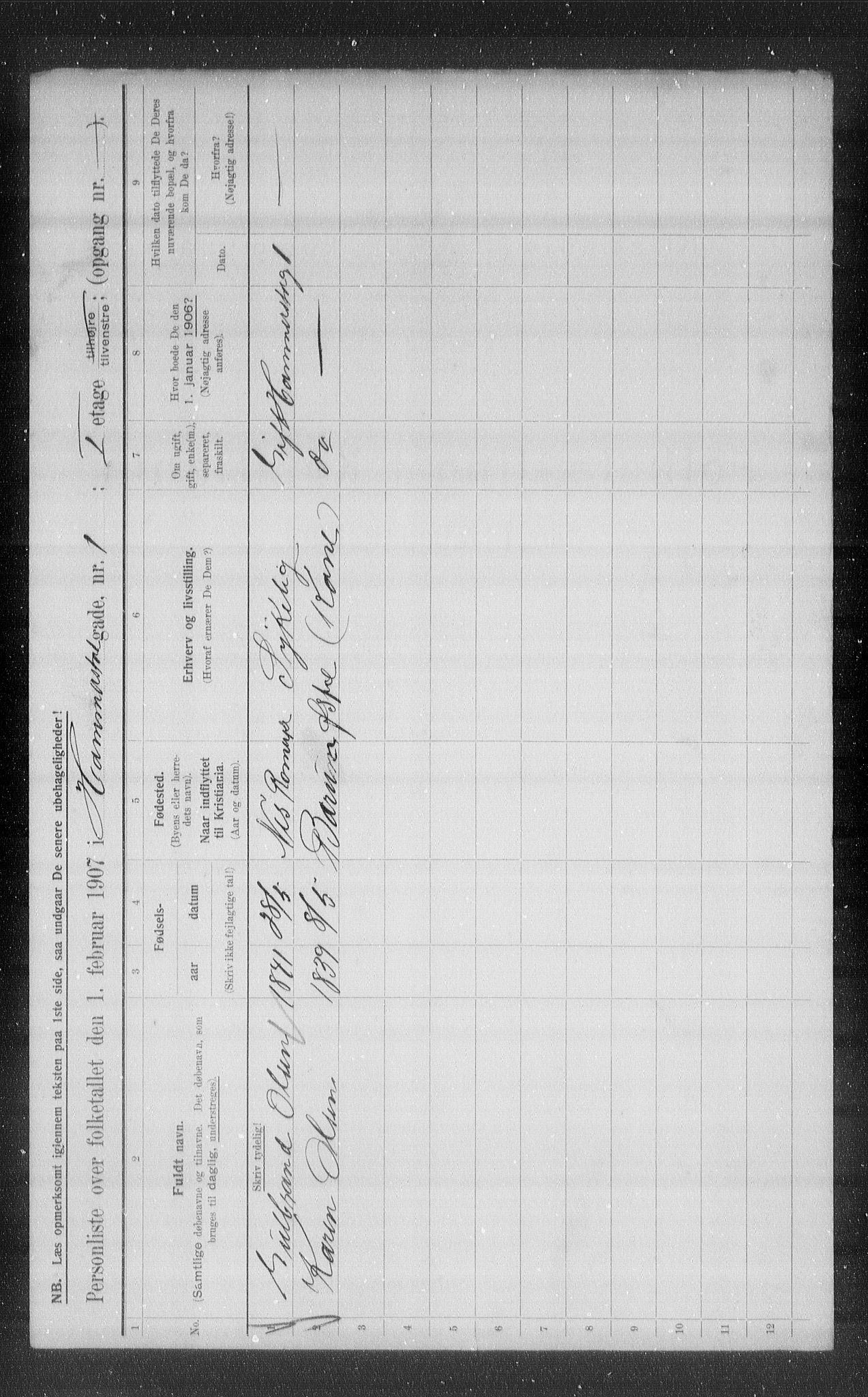 OBA, Municipal Census 1907 for Kristiania, 1907, p. 17678