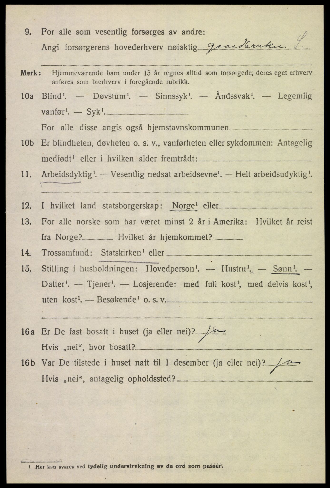 SAK, 1920 census for Konsmo, 1920, p. 1141