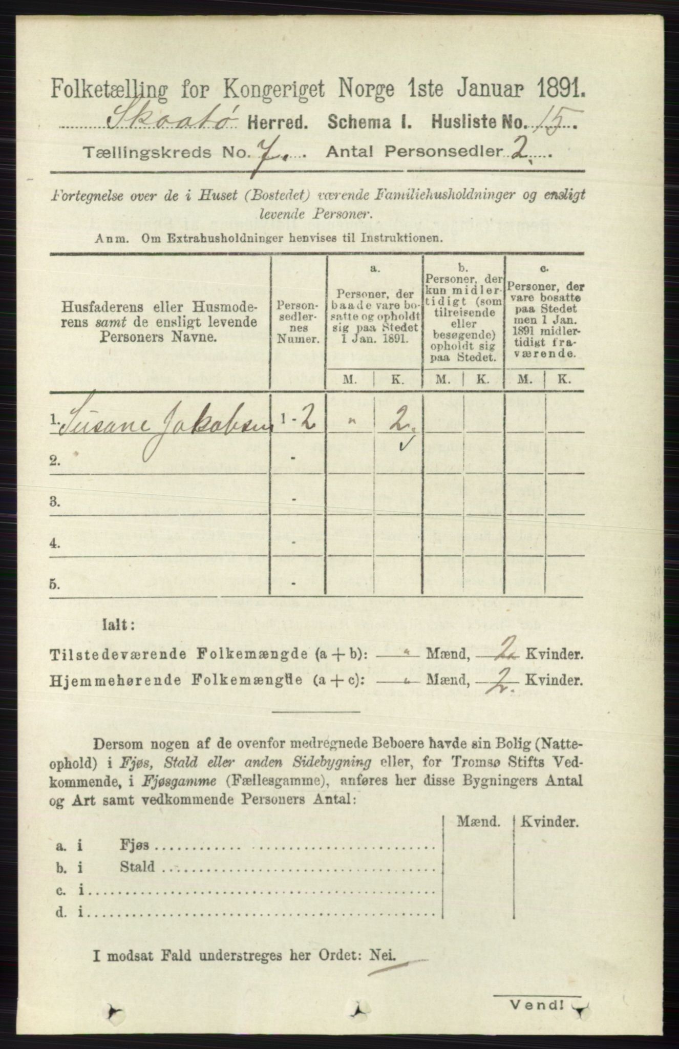 RA, 1891 census for 0815 Skåtøy, 1891, p. 3012