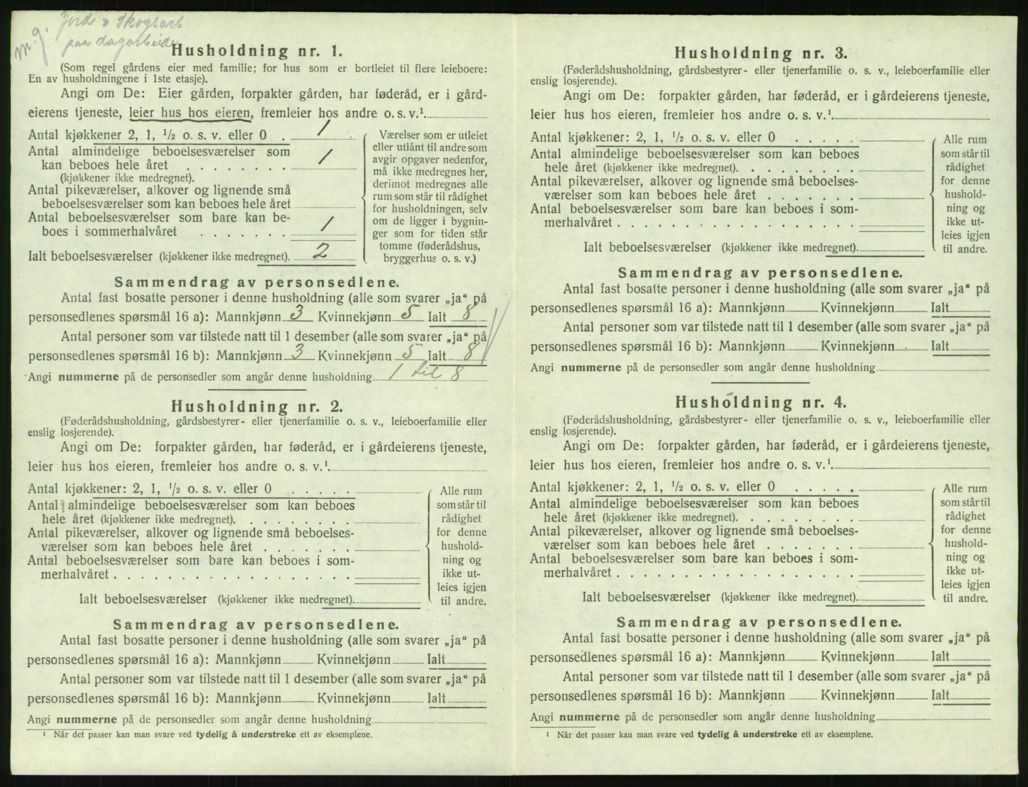 SAT, 1920 census for Straumsnes, 1920, p. 476