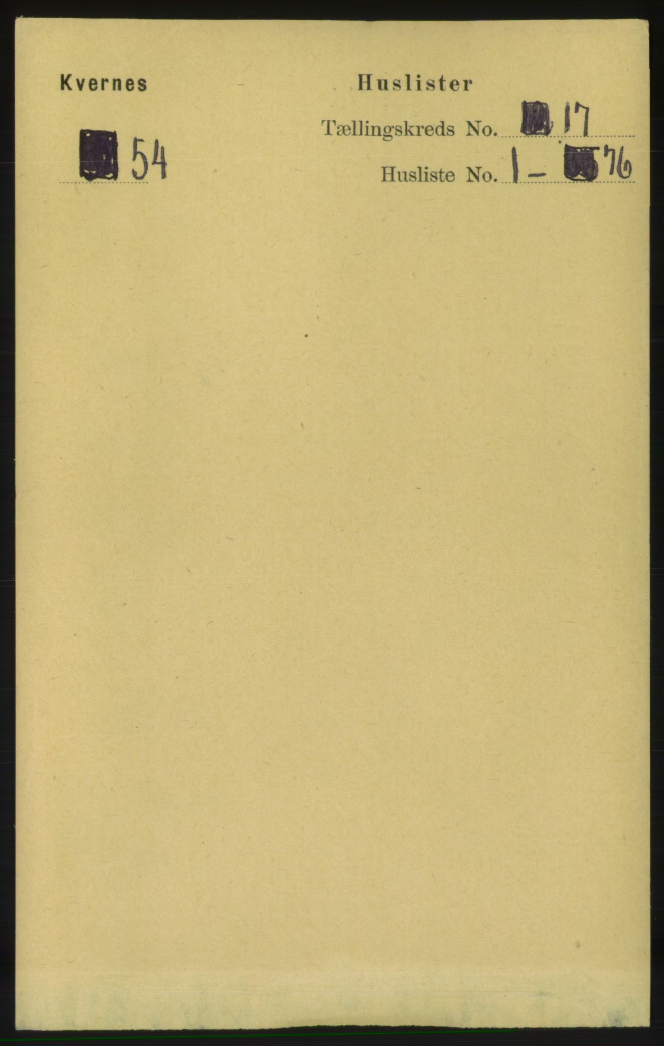 RA, 1891 census for 1553 Kvernes, 1891, p. 7069