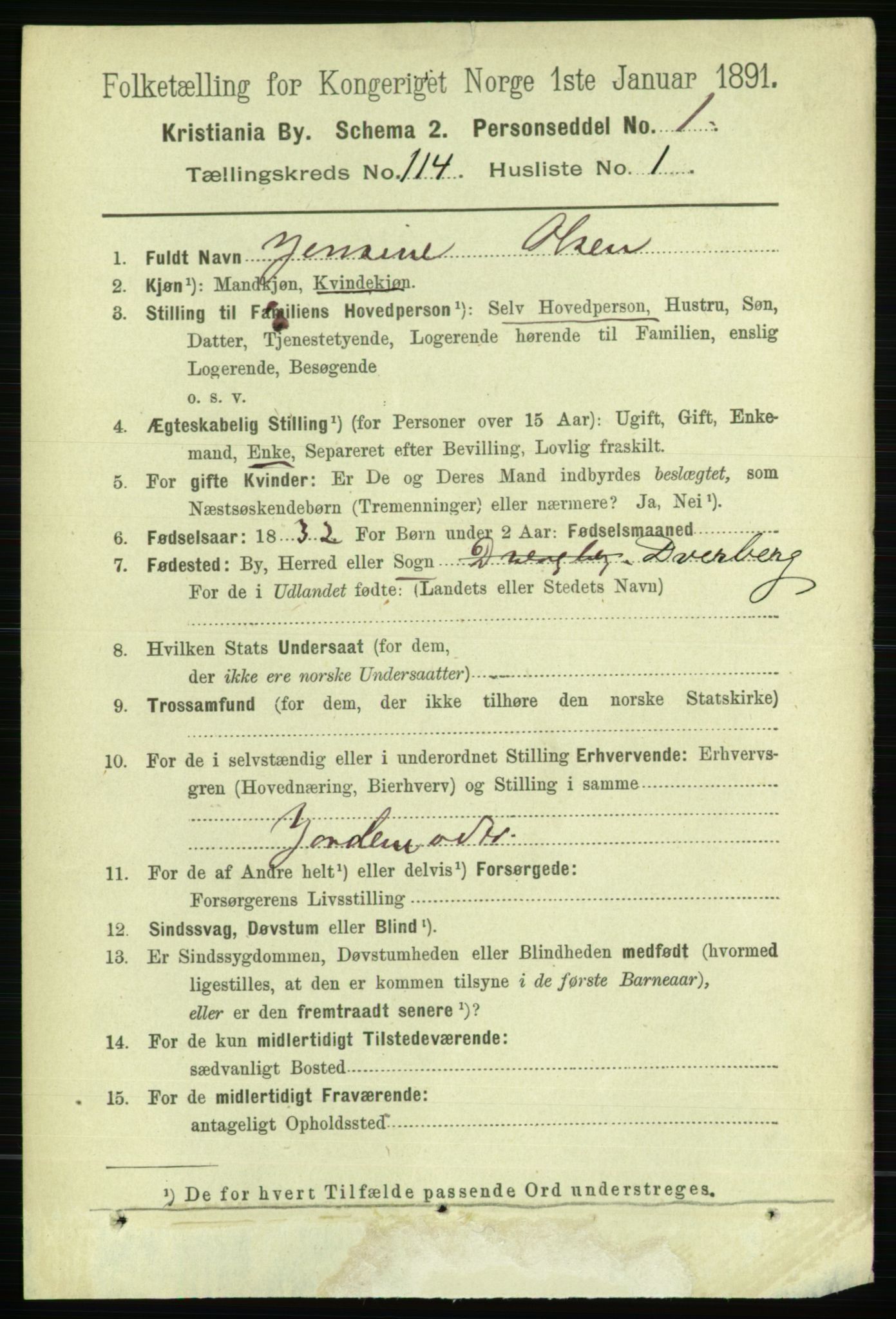 RA, 1891 census for 0301 Kristiania, 1891, p. 60763