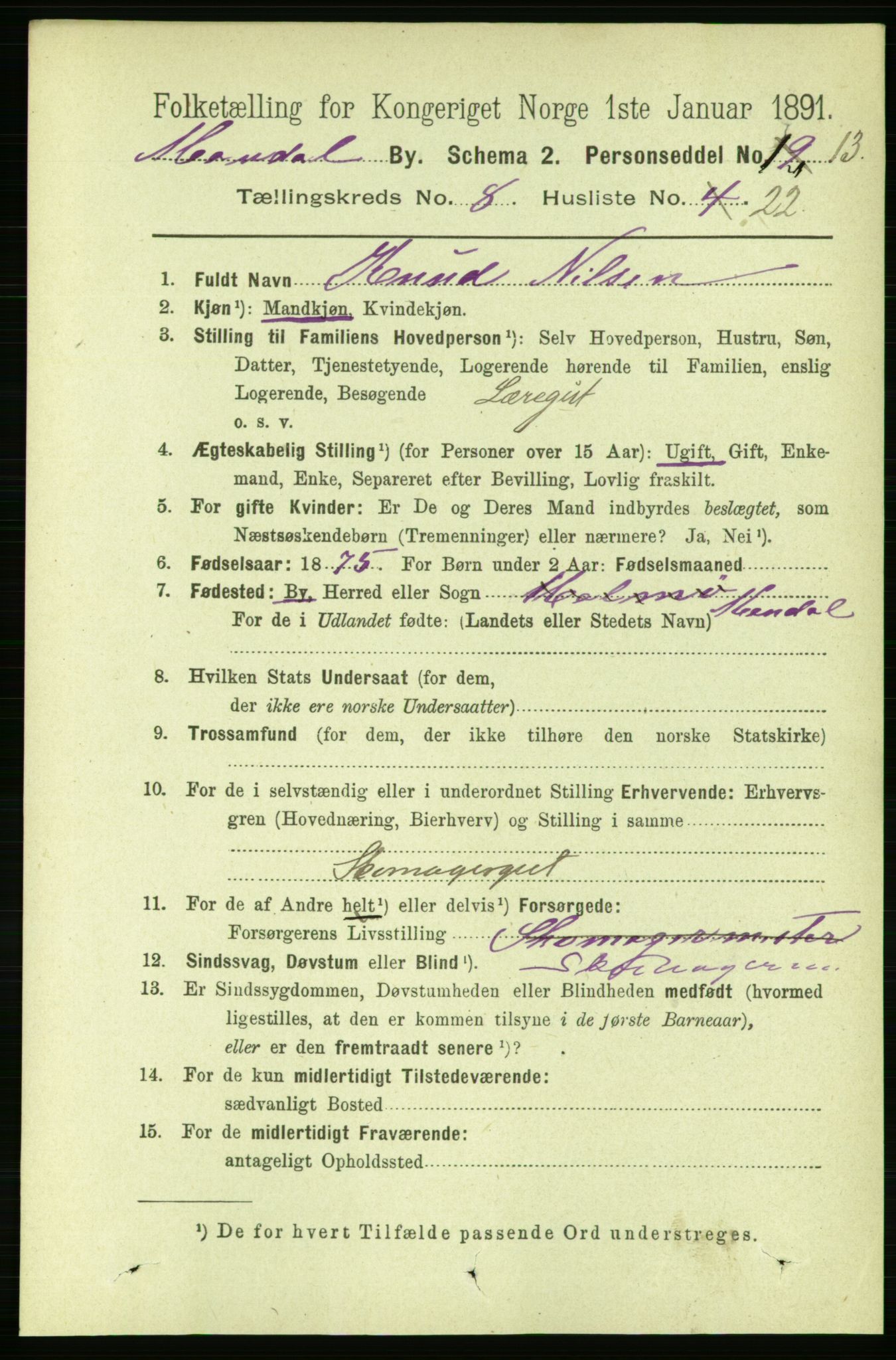 RA, 1891 census for 1002 Mandal, 1891, p. 2467