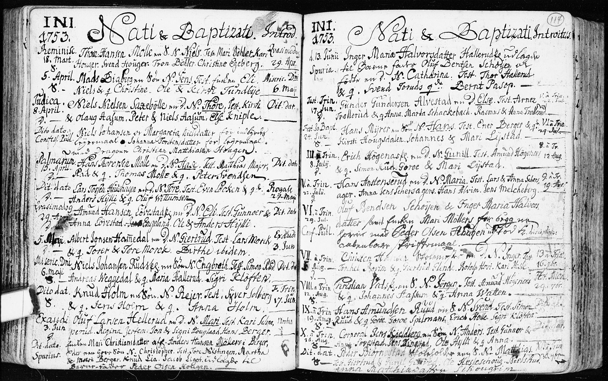 Spydeberg prestekontor Kirkebøker, AV/SAO-A-10924/F/Fa/L0002: Parish register (official) no. I 2, 1739-1780, p. 114