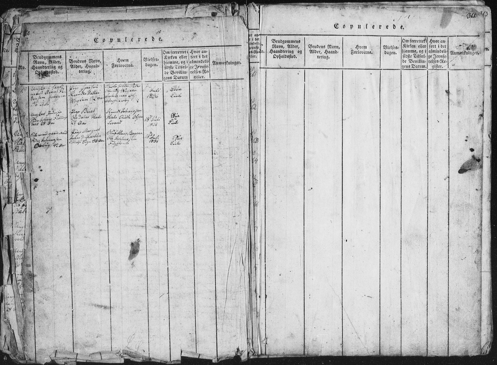 Ministerialprotokoller, klokkerbøker og fødselsregistre - Møre og Romsdal, AV/SAT-A-1454/581/L0942: Parish register (copy) no. 581C00, 1820-1836, p. 360-361