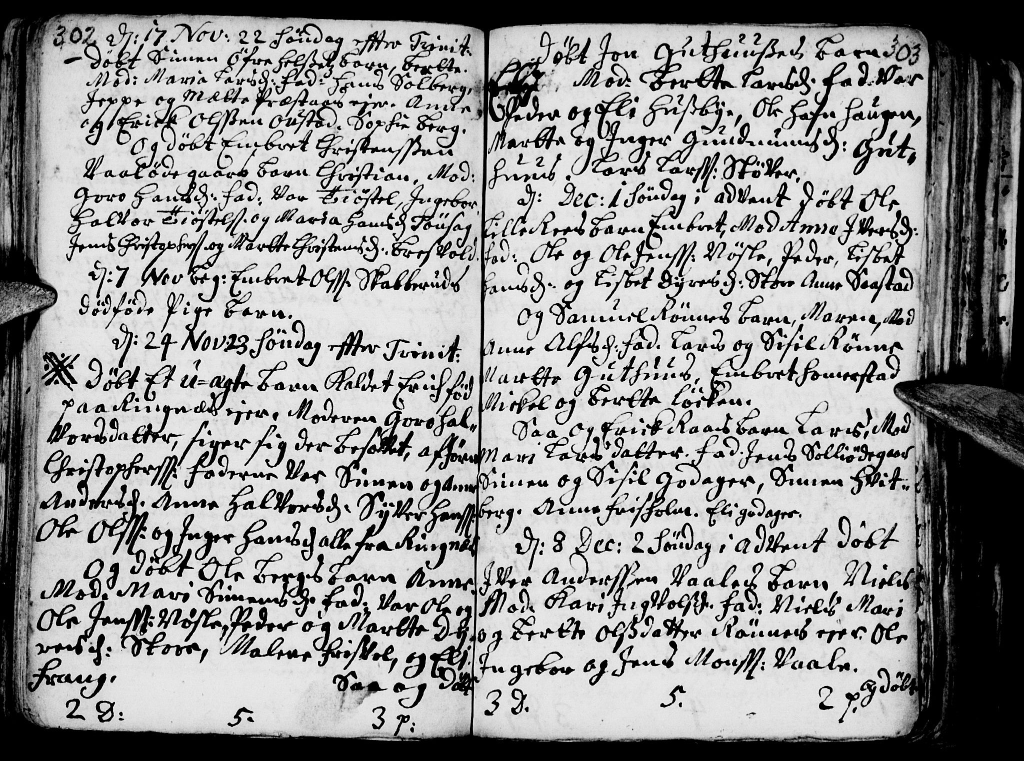 Stange prestekontor, AV/SAH-PREST-002/K/L0002: Parish register (official) no. 2, 1724-1740, p. 302-303