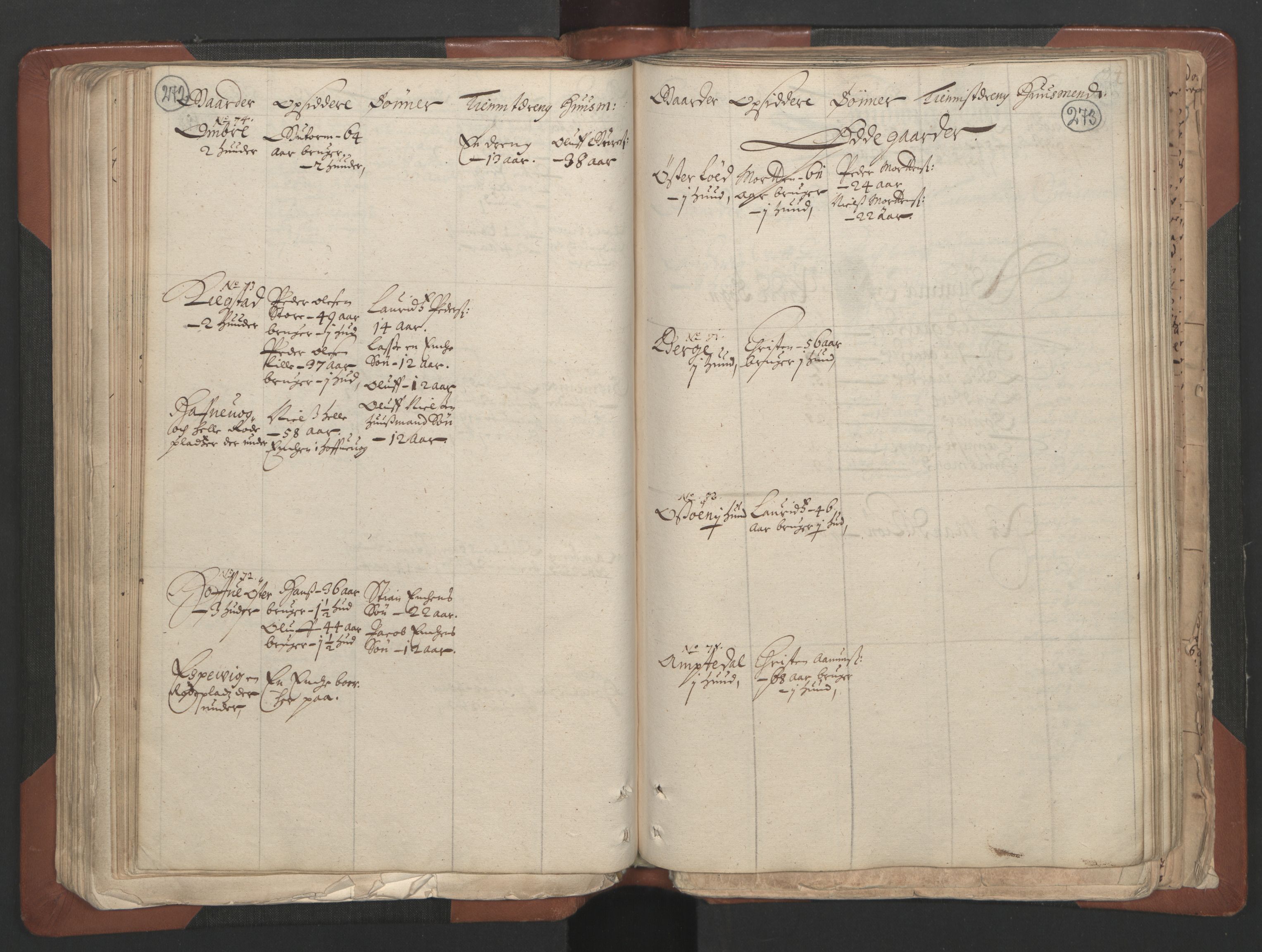 RA, Bailiff's Census 1664-1666, no. 7: Nedenes fogderi, 1664-1666, p. 272-273