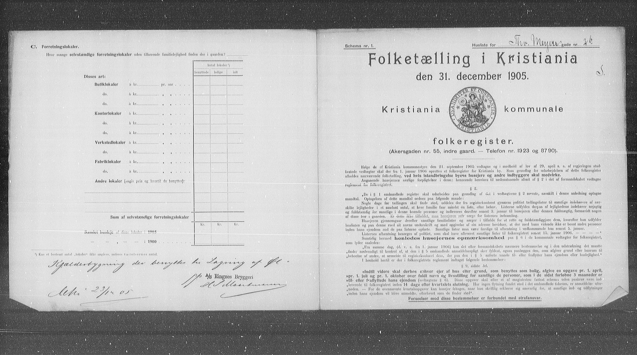 OBA, Municipal Census 1905 for Kristiania, 1905, p. 57346