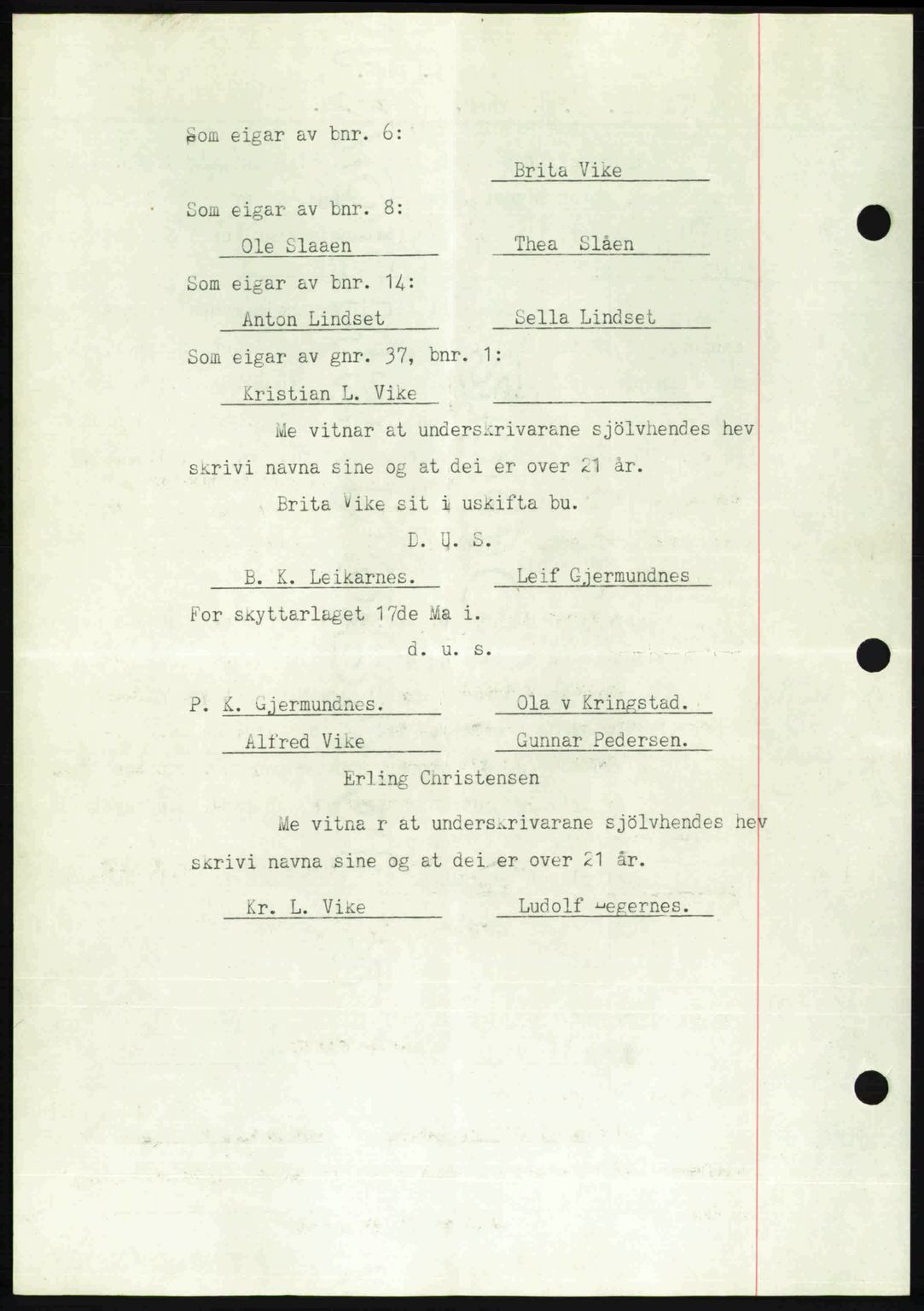 Romsdal sorenskriveri, AV/SAT-A-4149/1/2/2C: Mortgage book no. A22, 1947-1947, Diary no: : 224/1947