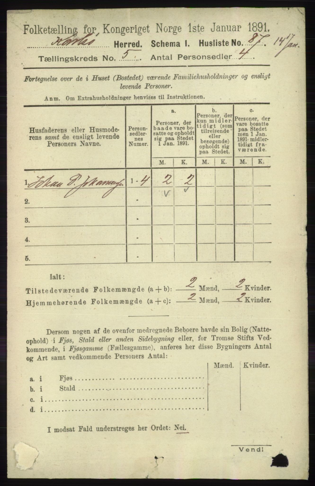 RA, 1891 census for 1936 Karlsøy, 1891, p. 1315