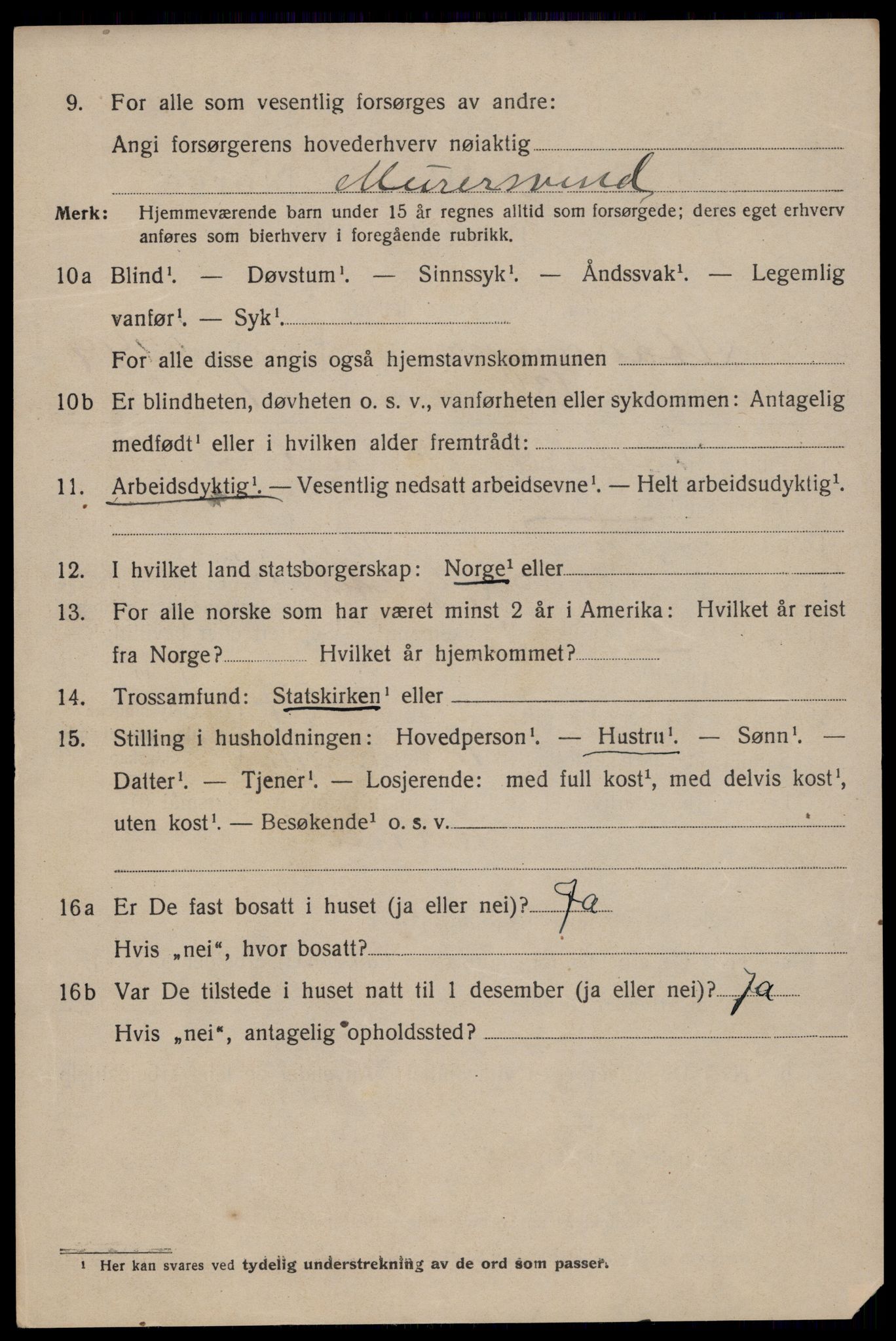 SAST, 1920 census for Stavanger, 1920, p. 118587