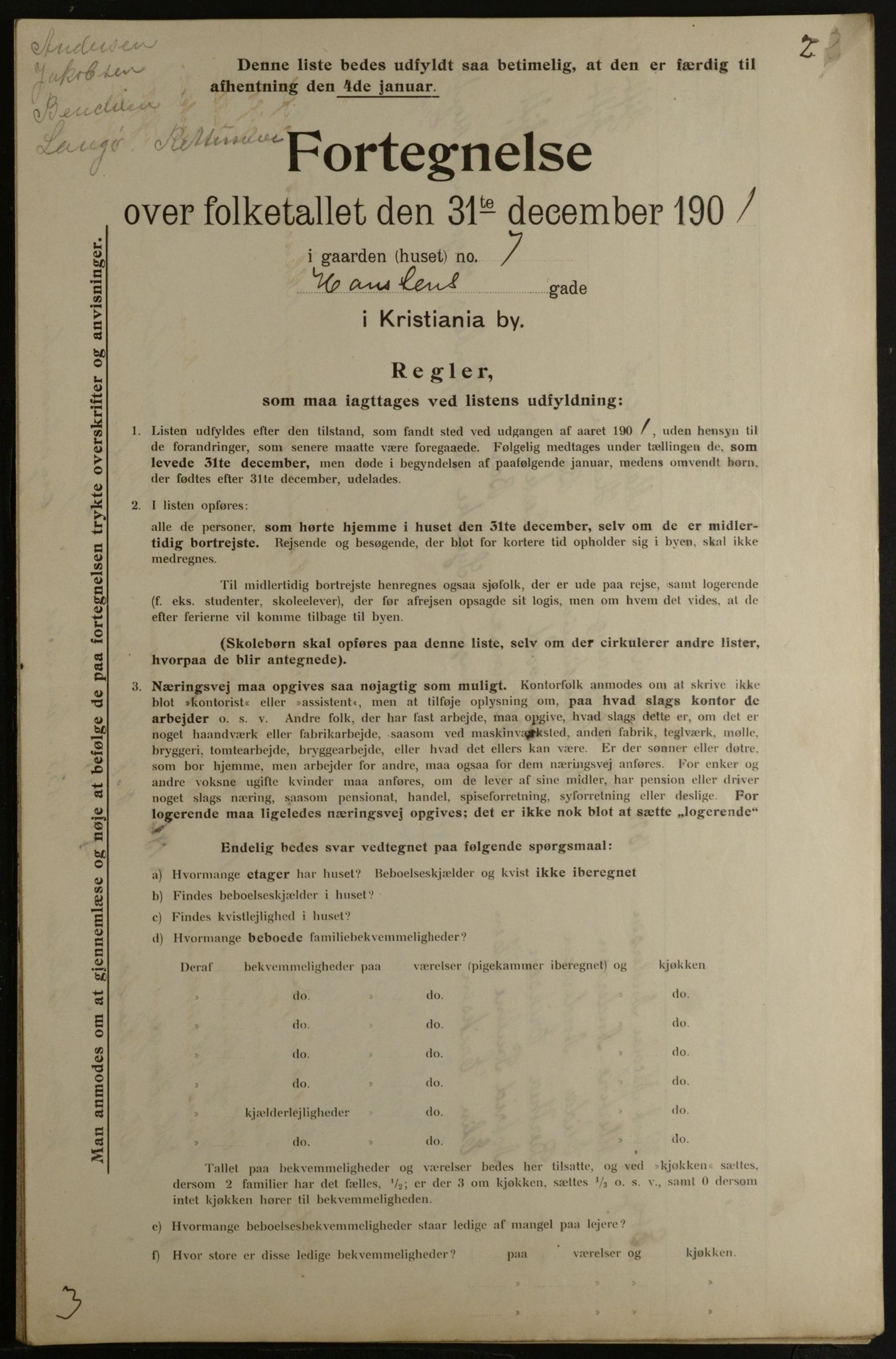 OBA, Municipal Census 1901 for Kristiania, 1901, p. 5621