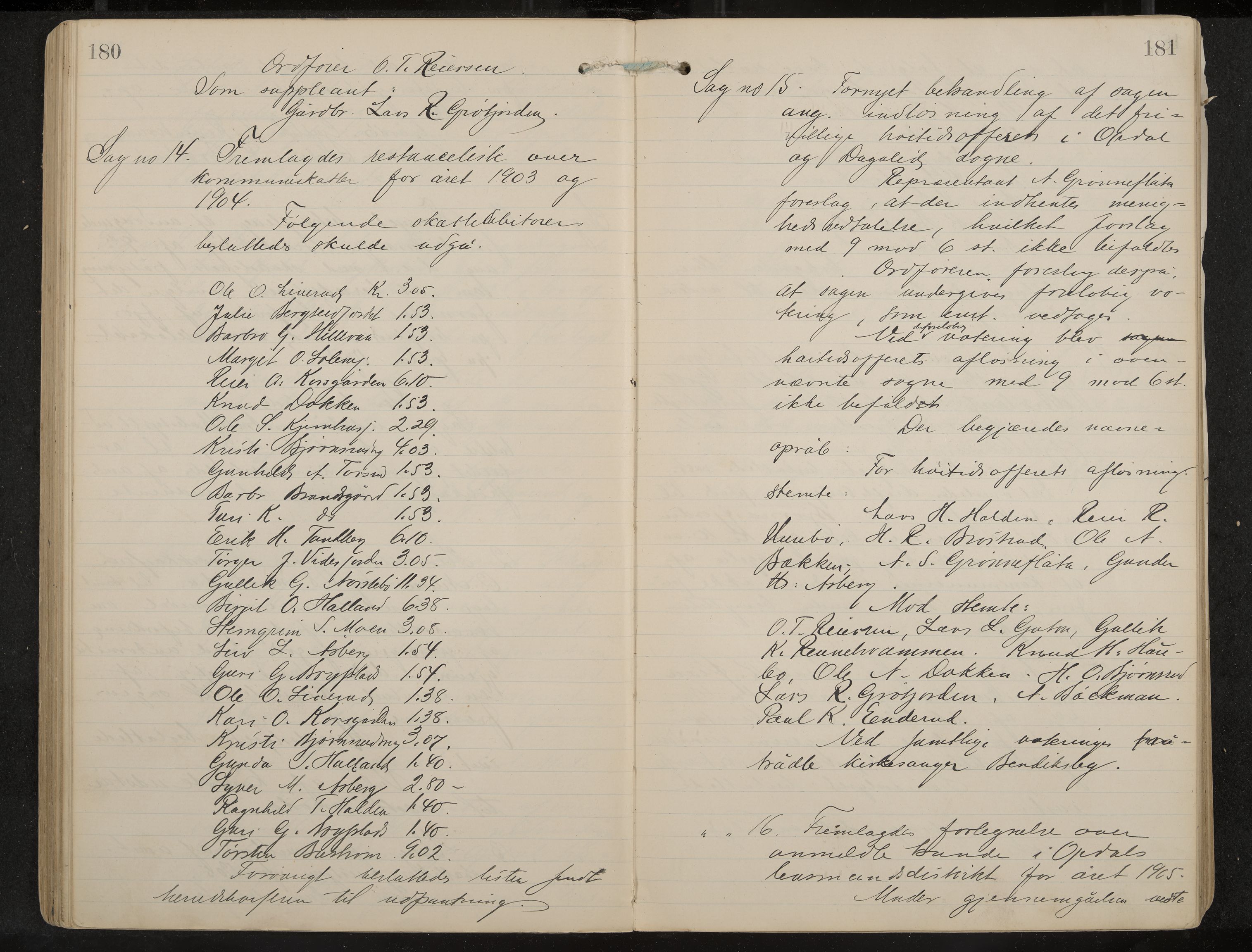 Uvdal formannskap og sentraladministrasjon, IKAK/0634021/A/Aa/L0001: Møtebok, 1901-1909, p. 180-181