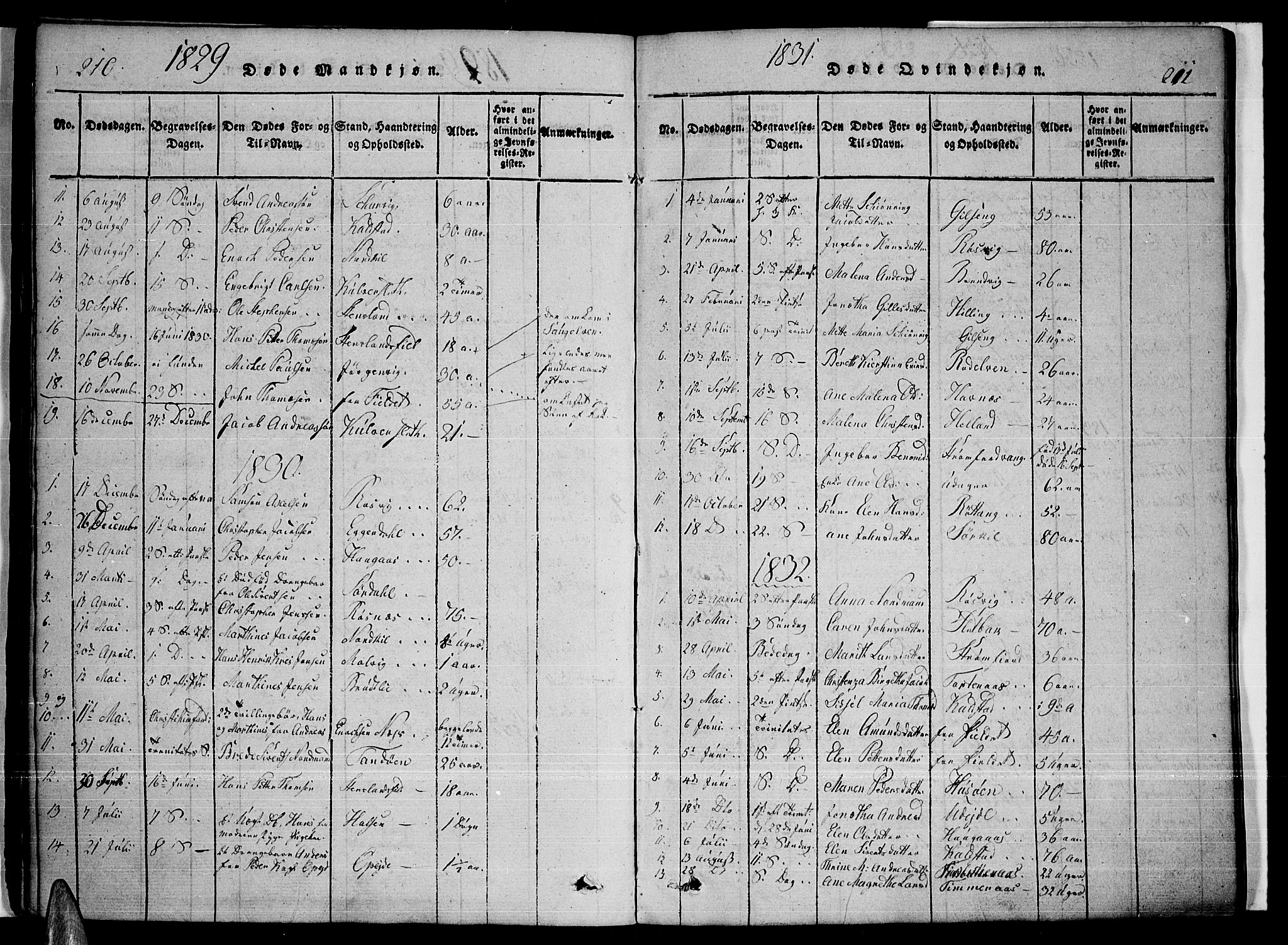 Ministerialprotokoller, klokkerbøker og fødselsregistre - Nordland, AV/SAT-A-1459/859/L0842: Parish register (official) no. 859A02, 1821-1839, p. 210-211