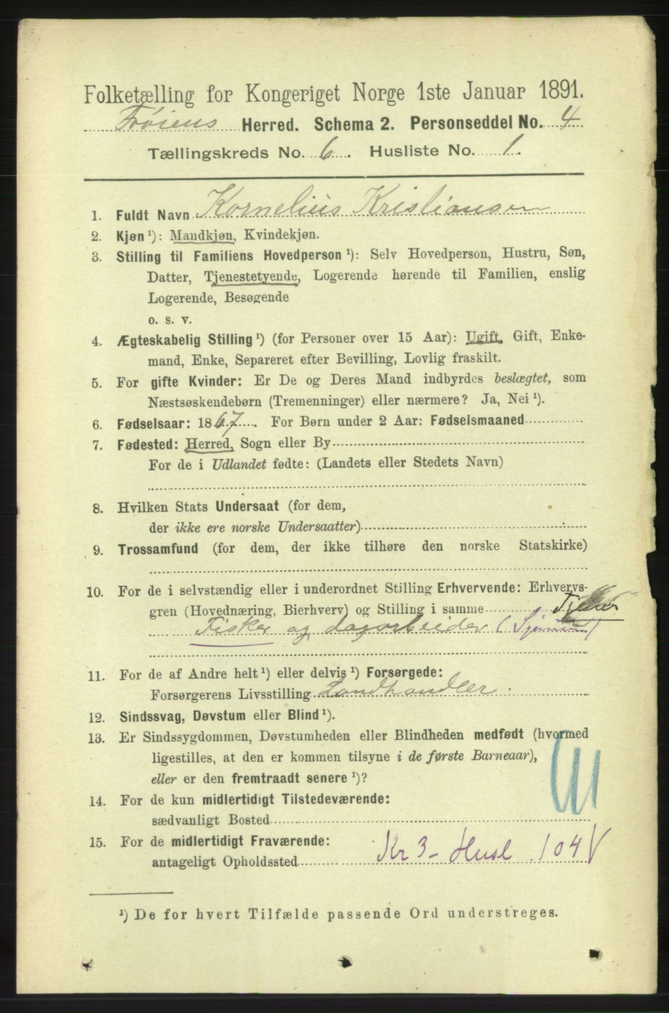 RA, 1891 census for 1619 Frøya, 1891, p. 4178