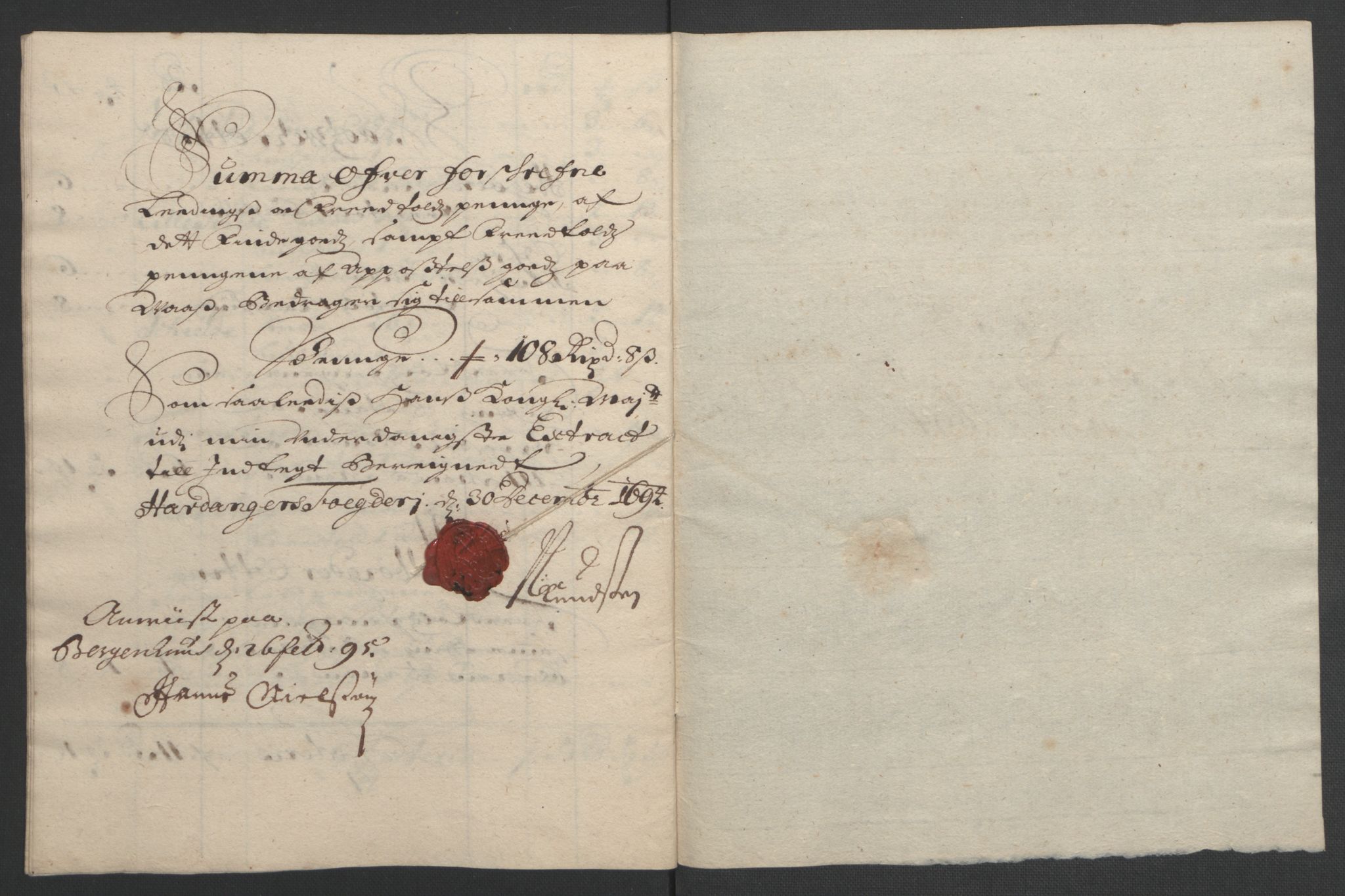 Rentekammeret inntil 1814, Reviderte regnskaper, Fogderegnskap, AV/RA-EA-4092/R48/L2975: Fogderegnskap Sunnhordland og Hardanger, 1694, p. 296