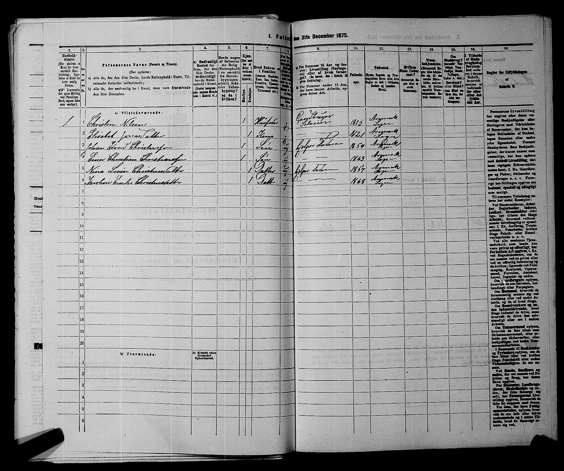 RA, 1875 census for 0118P Aremark, 1875, p. 195