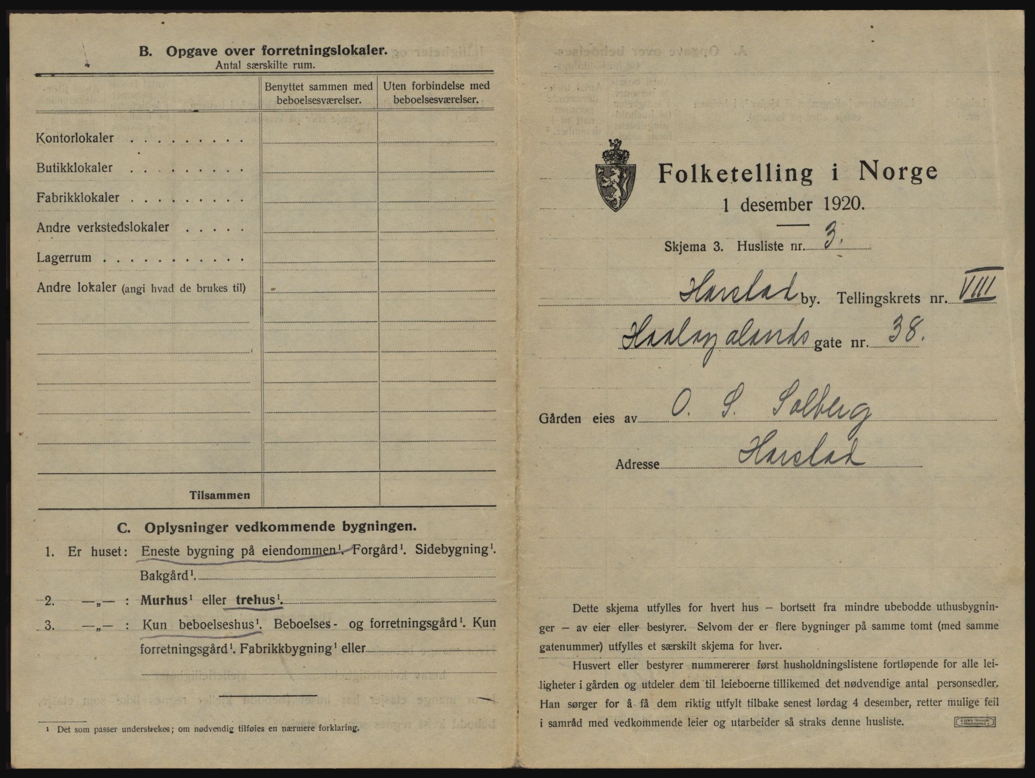 SATØ, 1920 census for Harstad, 1920, p. 769