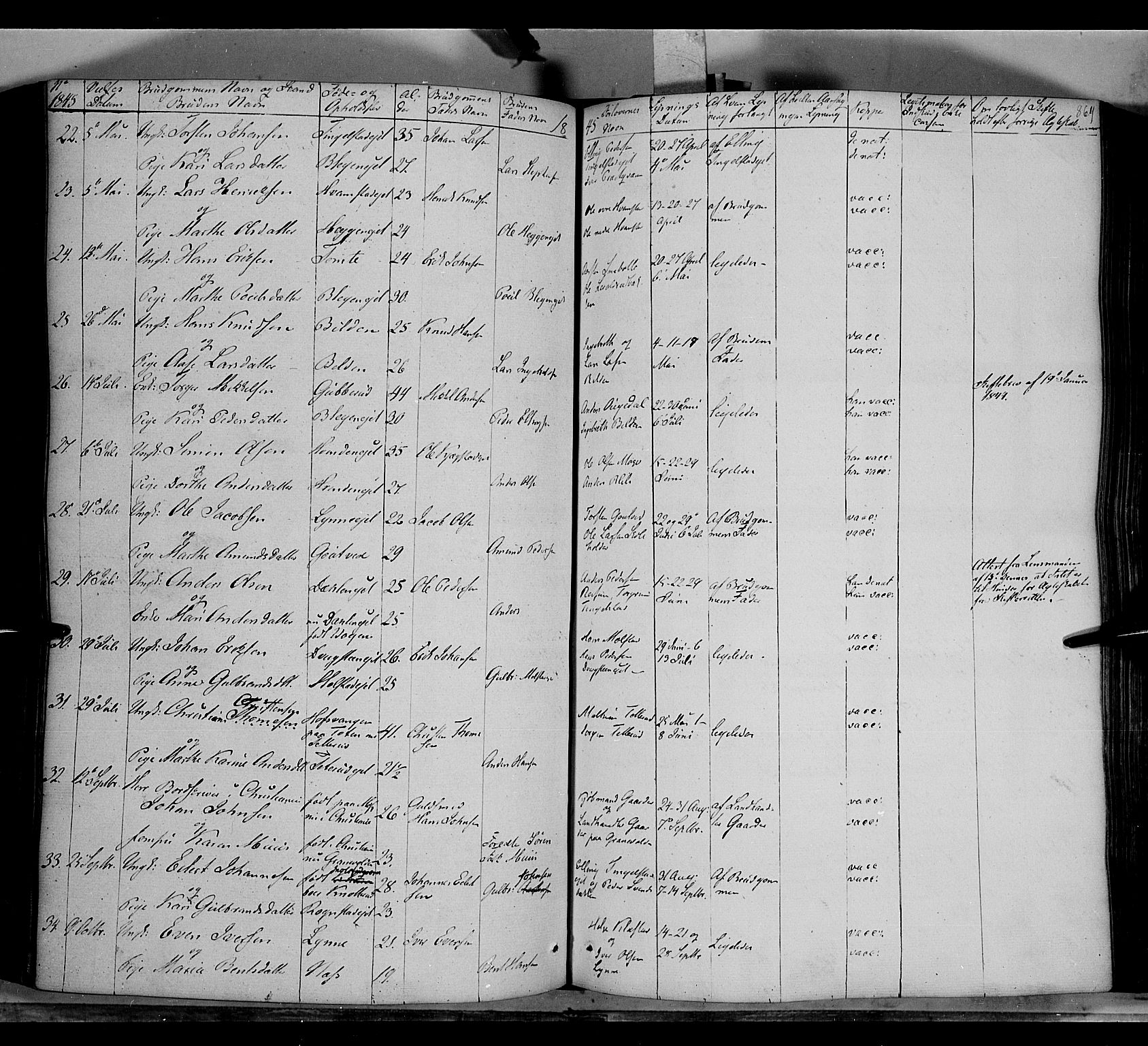 Gran prestekontor, SAH/PREST-112/H/Ha/Haa/L0011: Parish register (official) no. 11, 1842-1856, p. 868-869
