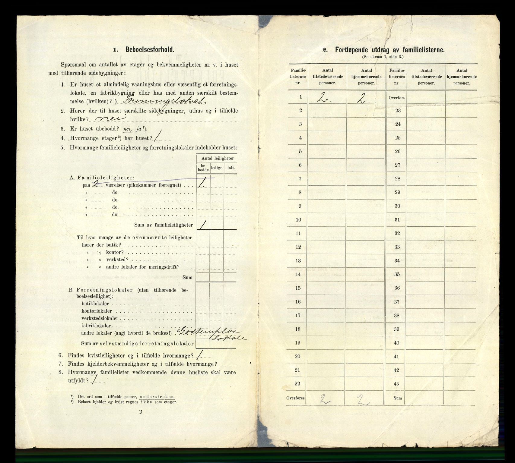 RA, 1910 census for Larvik, 1910, p. 2336