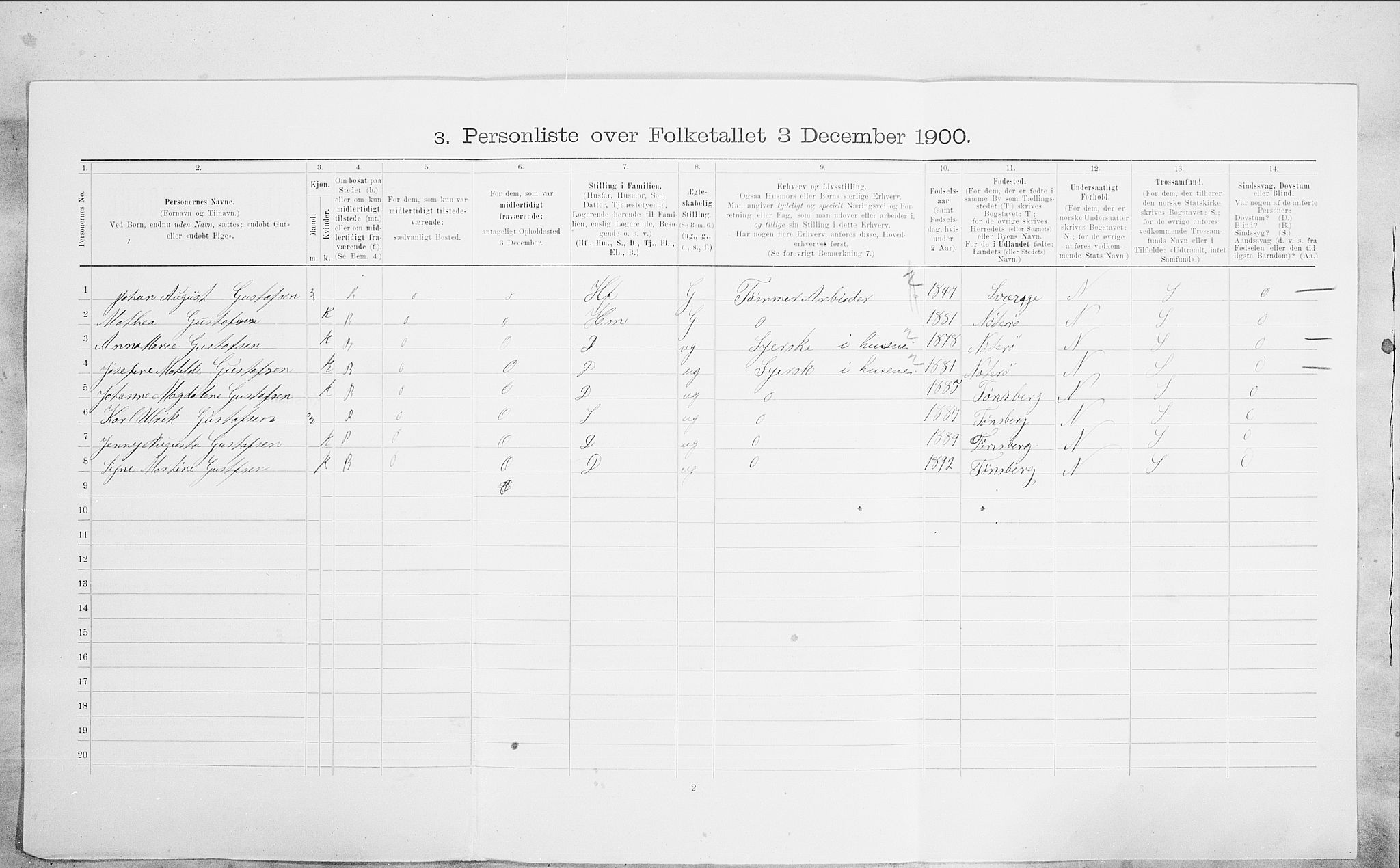 SAO, 1900 census for Kristiania, 1900, p. 90899