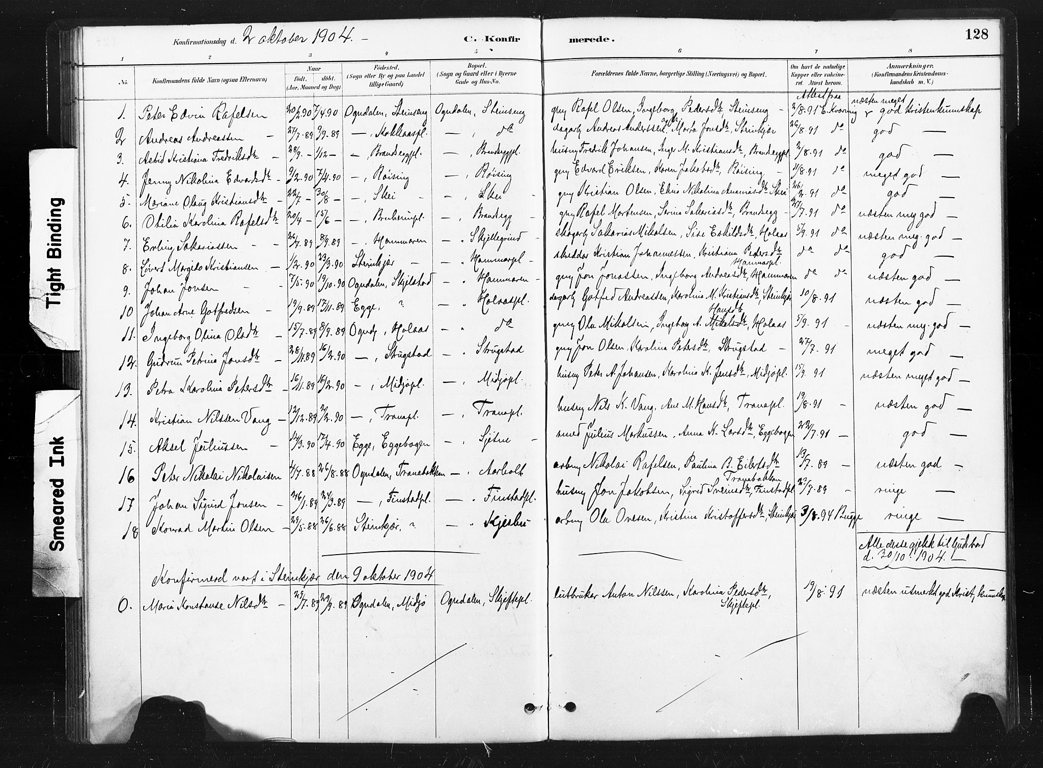 Ministerialprotokoller, klokkerbøker og fødselsregistre - Nord-Trøndelag, SAT/A-1458/736/L0361: Parish register (official) no. 736A01, 1884-1906, p. 128