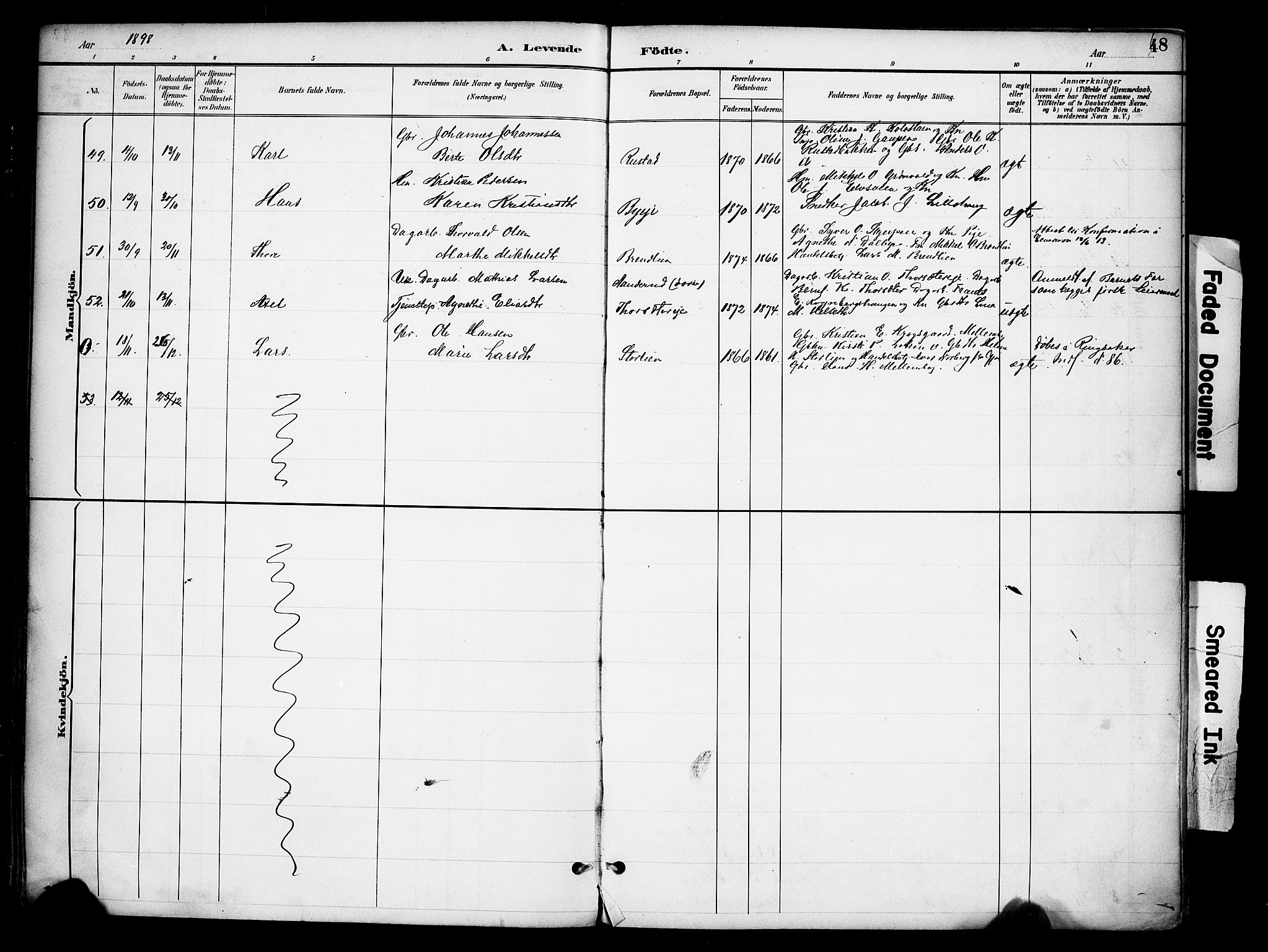 Ringsaker prestekontor, AV/SAH-PREST-014/K/Ka/L0016: Parish register (official) no. 16, 1891-1904, p. 48