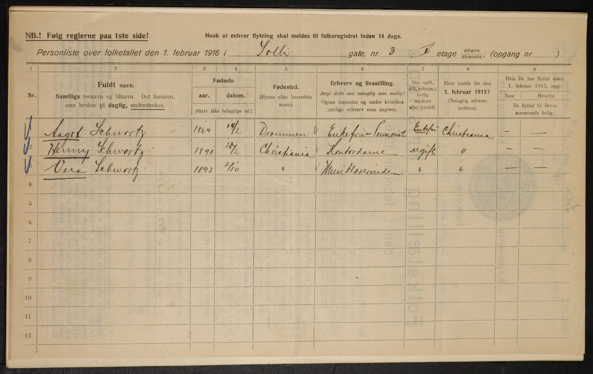 OBA, Municipal Census 1916 for Kristiania, 1916, p. 102192