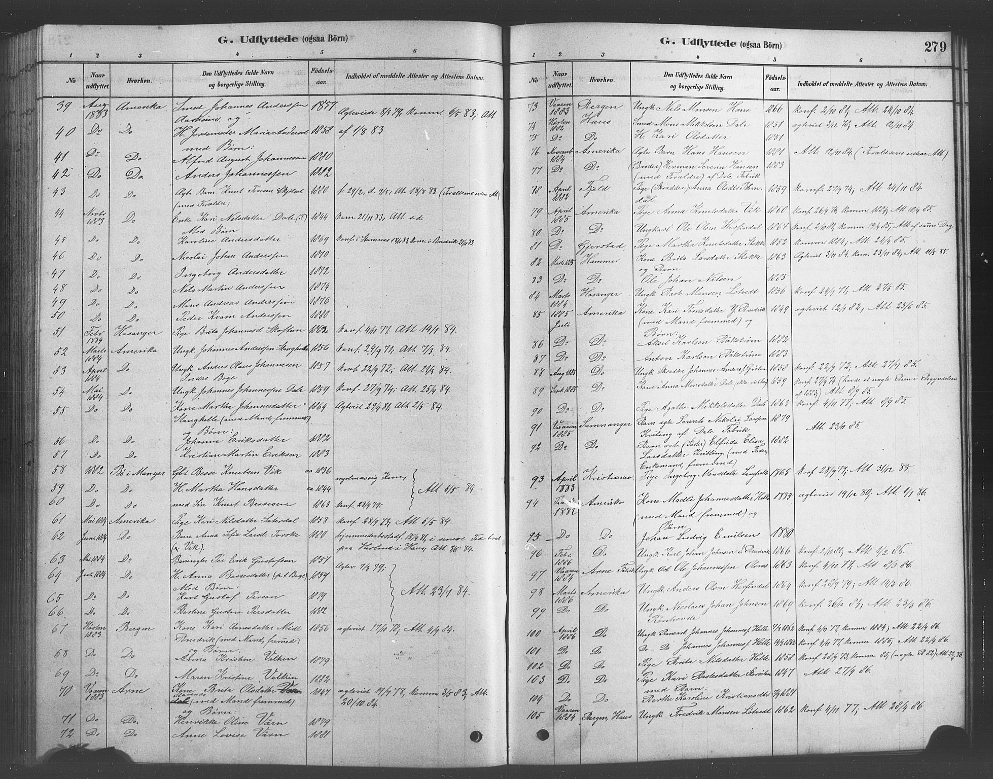 Bruvik Sokneprestembete, SAB/A-74701/H/Hab: Parish register (copy) no. A 1, 1878-1907, p. 279