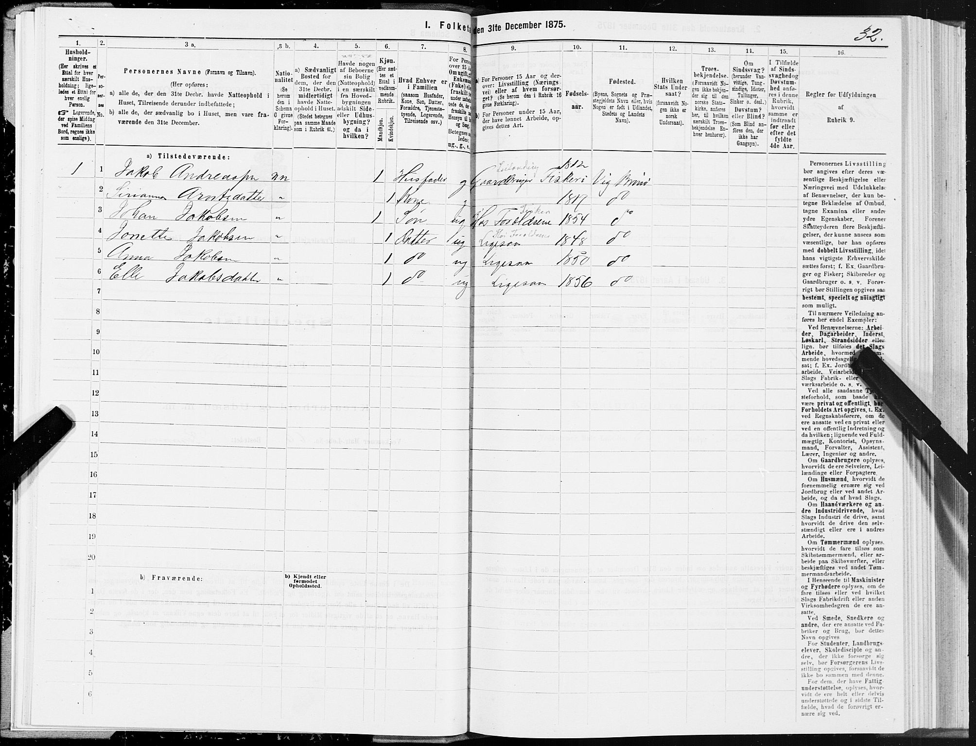 SAT, 1875 census for 1814P Brønnøy, 1875, p. 1032