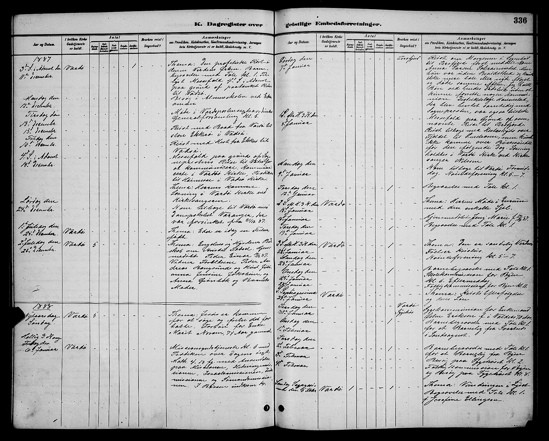 Vardø sokneprestkontor, SATØ/S-1332/H/Hb/L0005klokker: Parish register (copy) no. 5, 1887-1892, p. 336