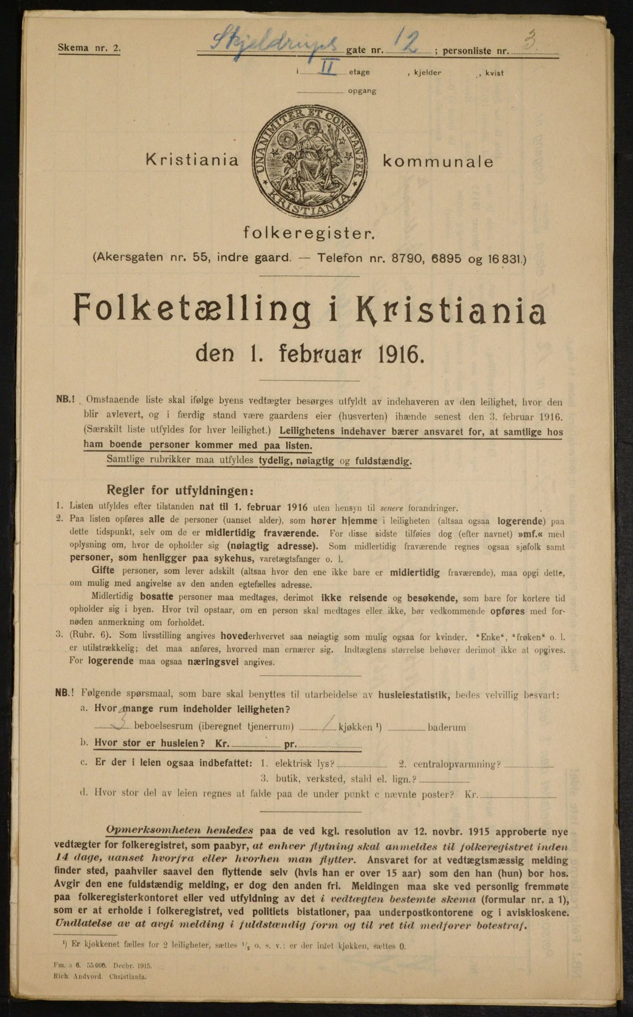 OBA, Municipal Census 1916 for Kristiania, 1916, p. 98245