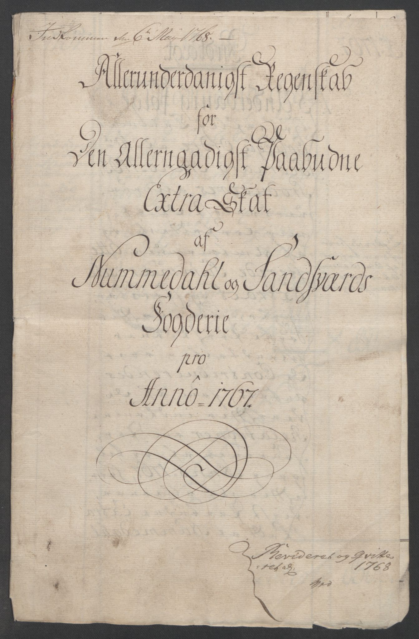 Rentekammeret inntil 1814, Reviderte regnskaper, Fogderegnskap, RA/EA-4092/R24/L1672: Ekstraskatten Numedal og Sandsvær, 1762-1767, p. 320