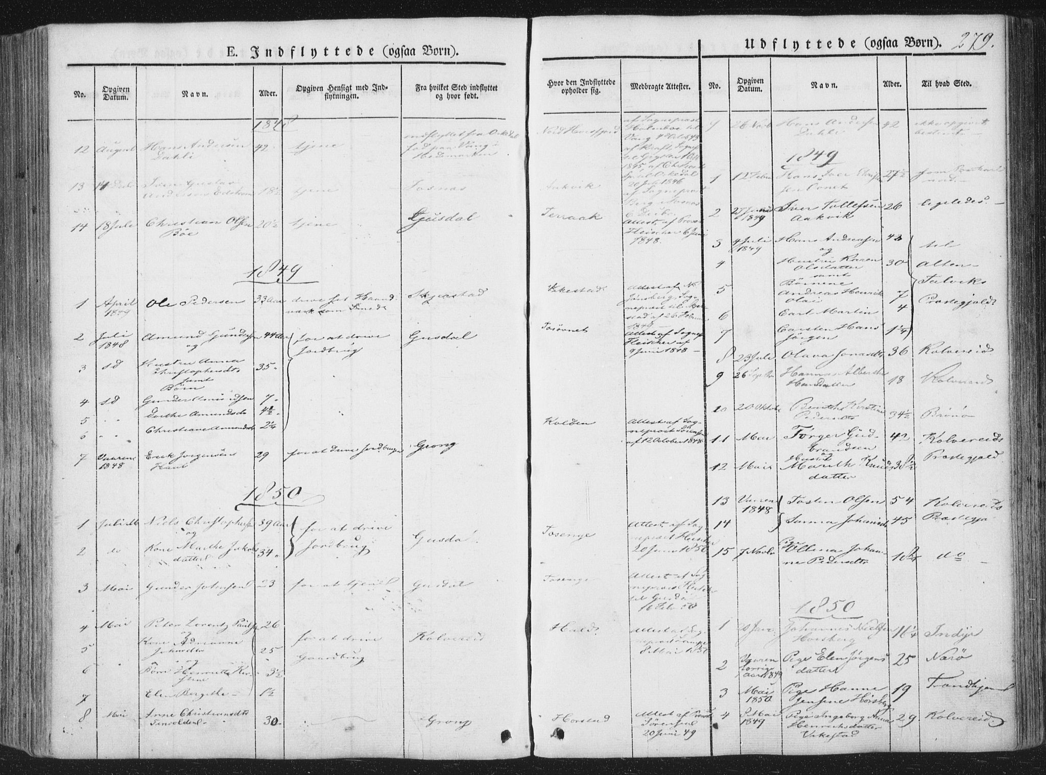 Ministerialprotokoller, klokkerbøker og fødselsregistre - Nordland, AV/SAT-A-1459/810/L0144: Parish register (official) no. 810A07 /1, 1841-1862, p. 279