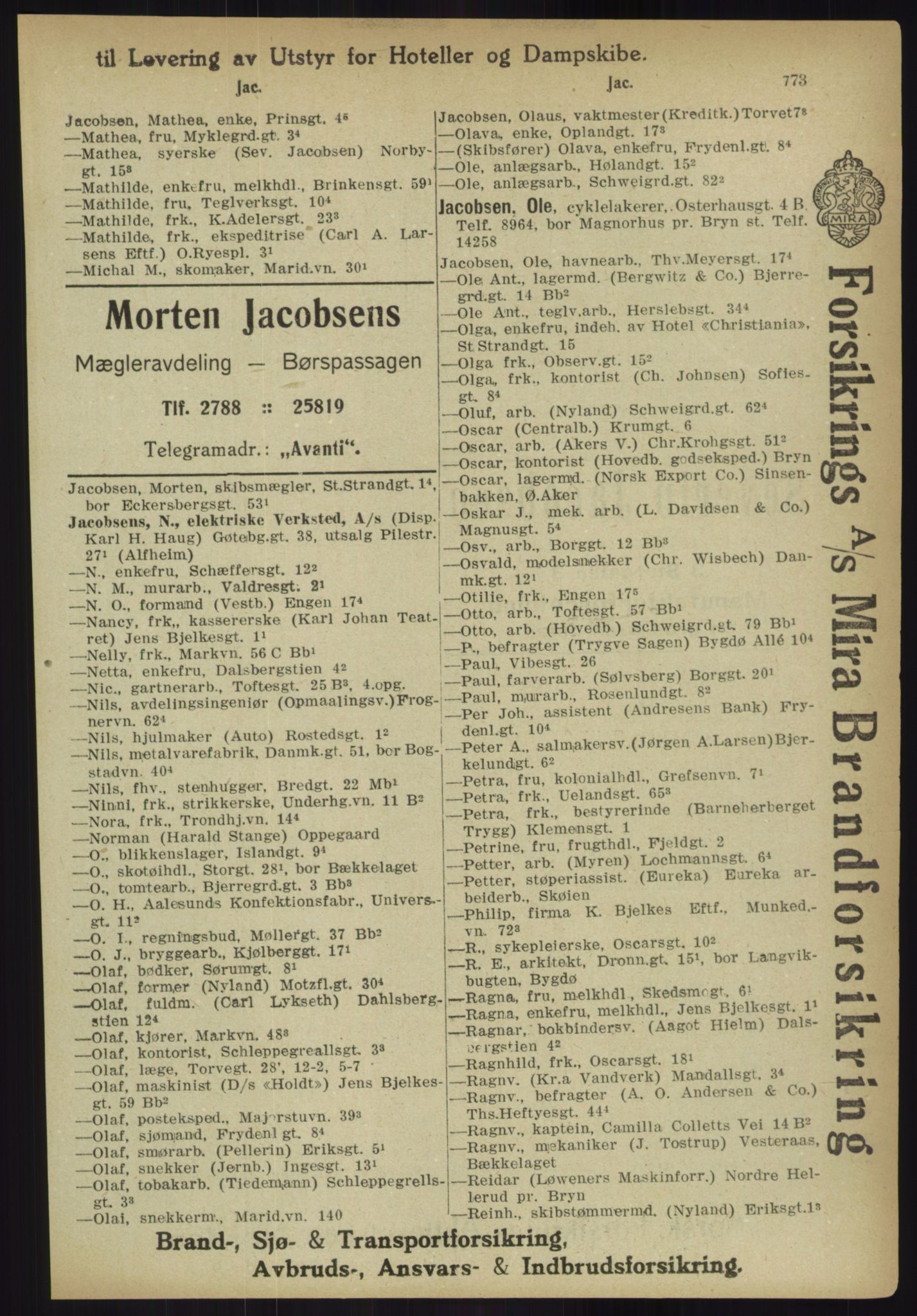 Kristiania/Oslo adressebok, PUBL/-, 1918, p. 798