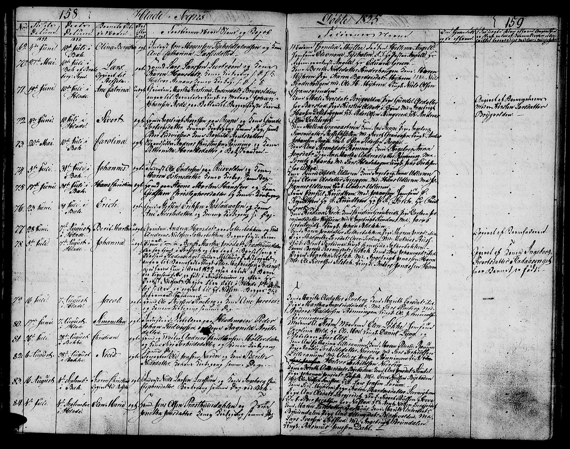 Ministerialprotokoller, klokkerbøker og fødselsregistre - Sør-Trøndelag, SAT/A-1456/606/L0306: Parish register (copy) no. 606C02, 1797-1829, p. 158-159