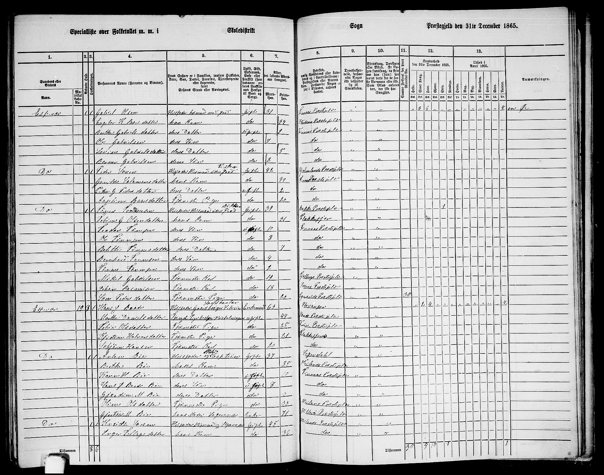 RA, 1865 census for Finnås, 1865, p. 176